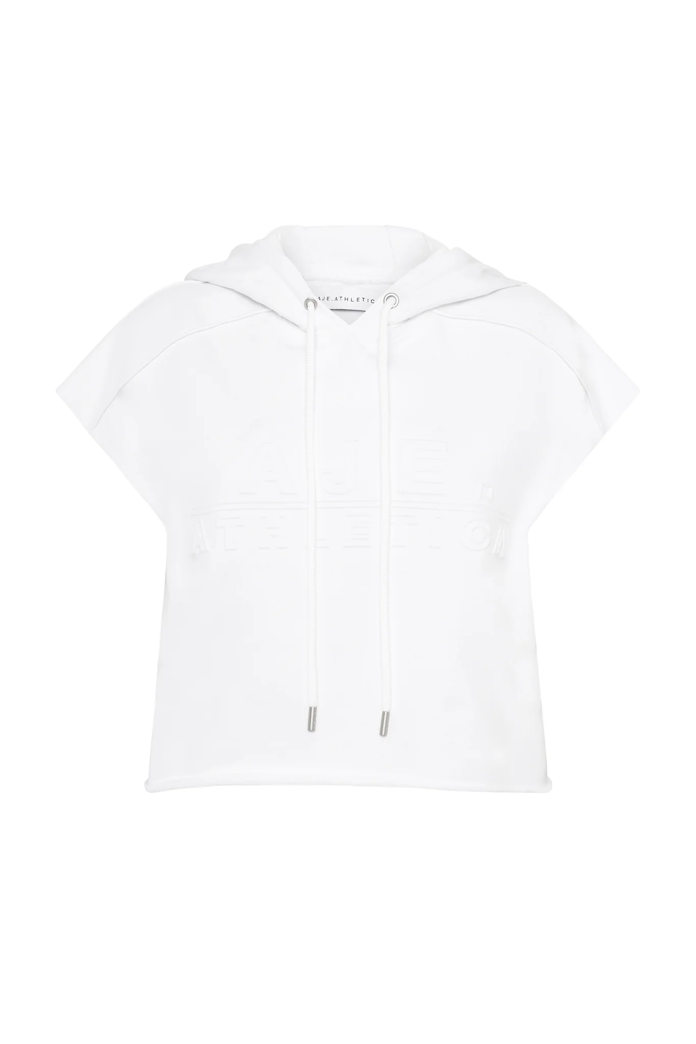 Embossed Classic Short Sleeve Cropped Hoodie 402