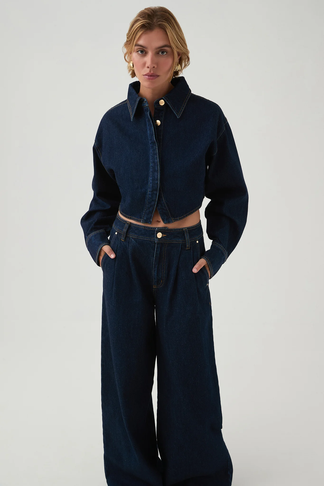 Junee Cropped Denim Shirt
