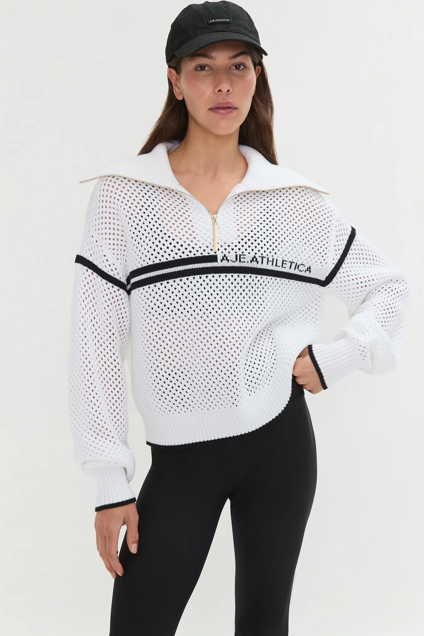 Contrast Zip Knit Jumper 414