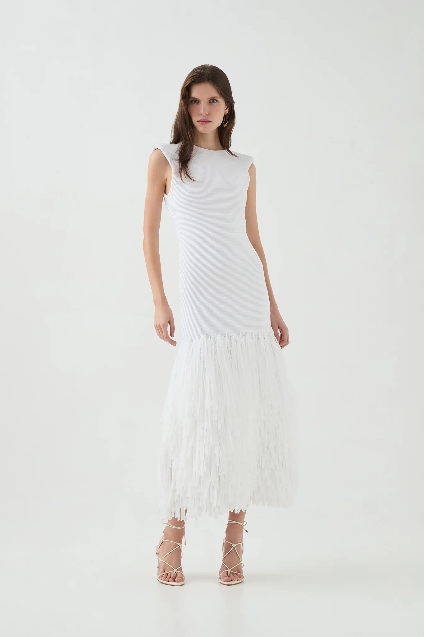 Rushes Knit Midi Dress
