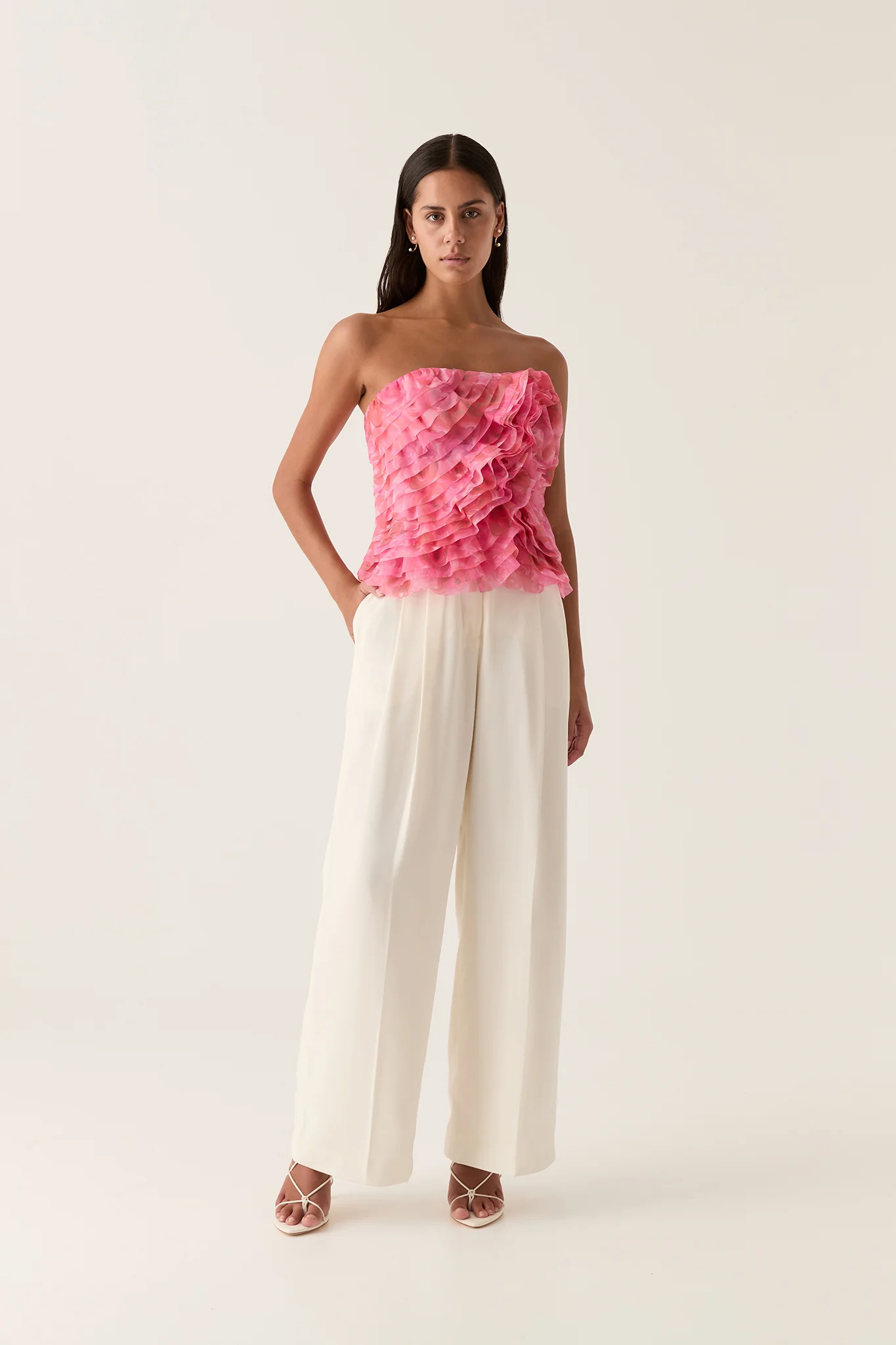 Charmed Rosette Ruffle Bustier
