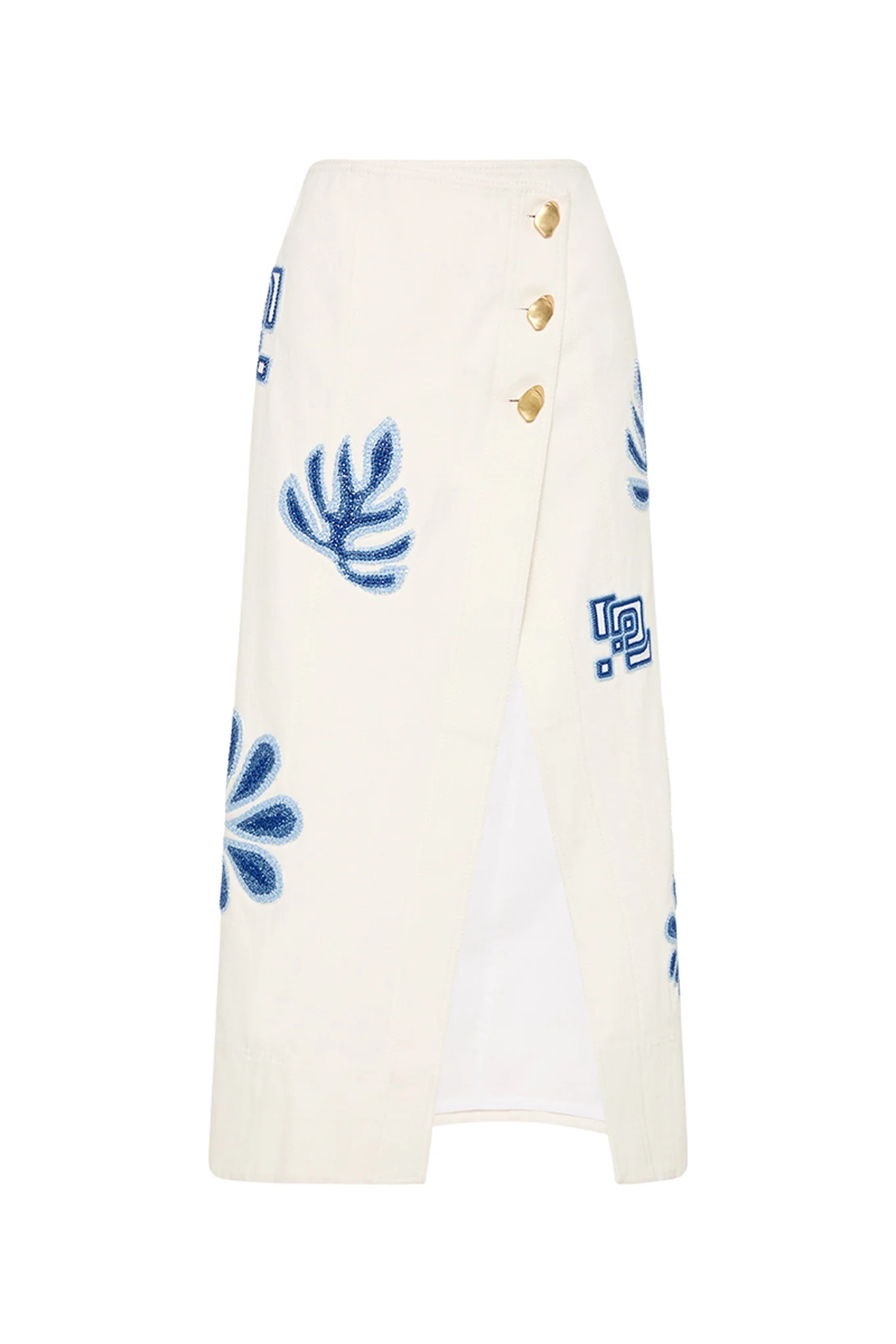 Esprit Embroidered Midi Skirt