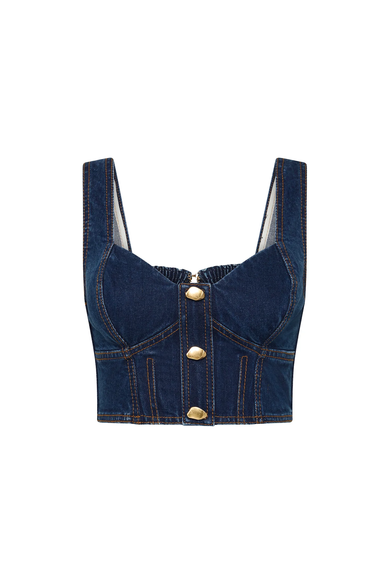 Elena Denim Cropped Bustier