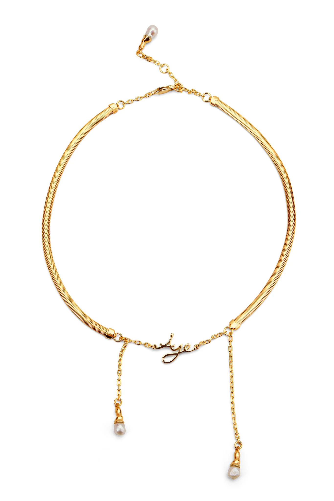 Larissa Logo Pearl Necklace