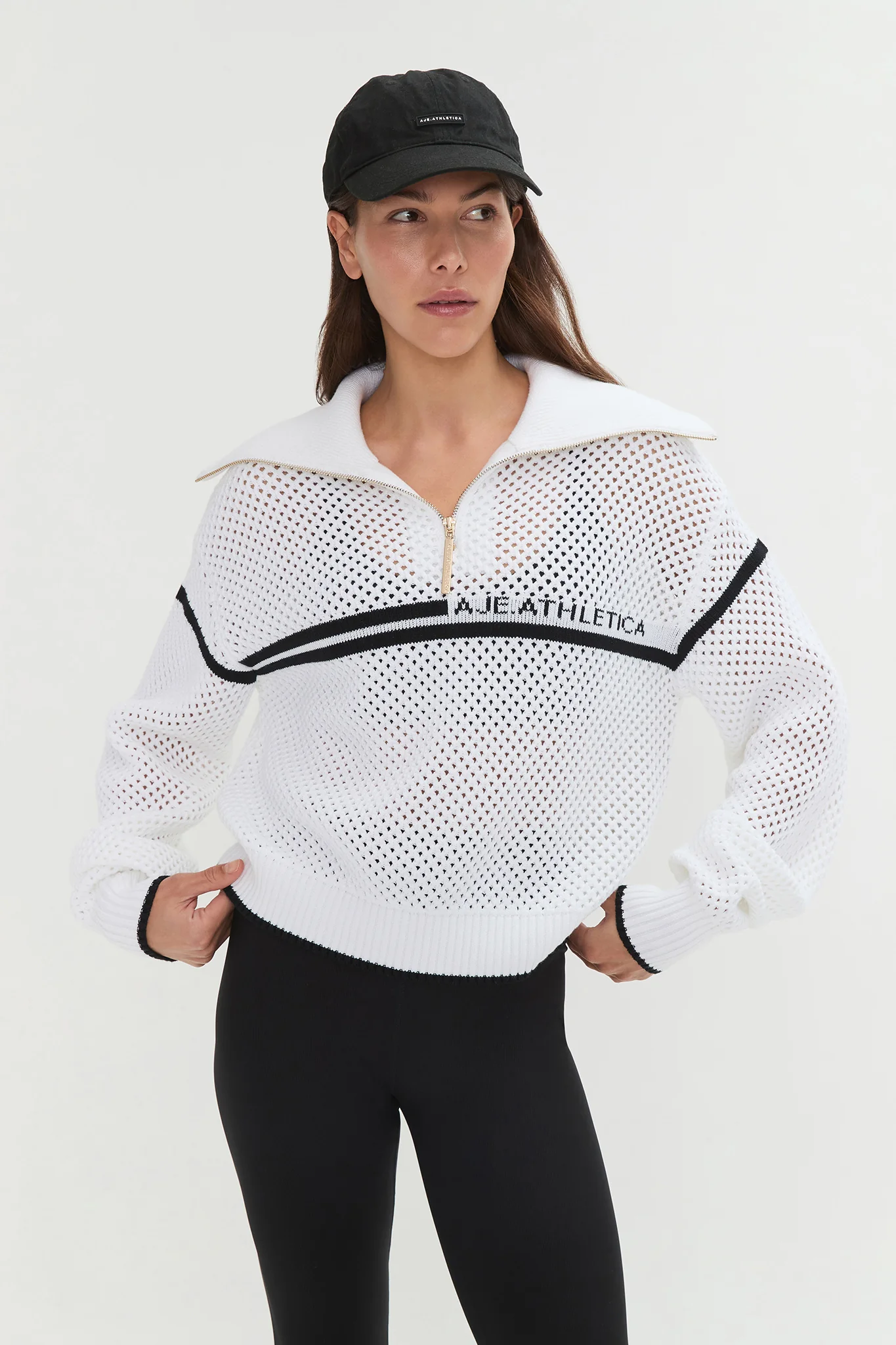 Contrast Zip Knit Jumper 414