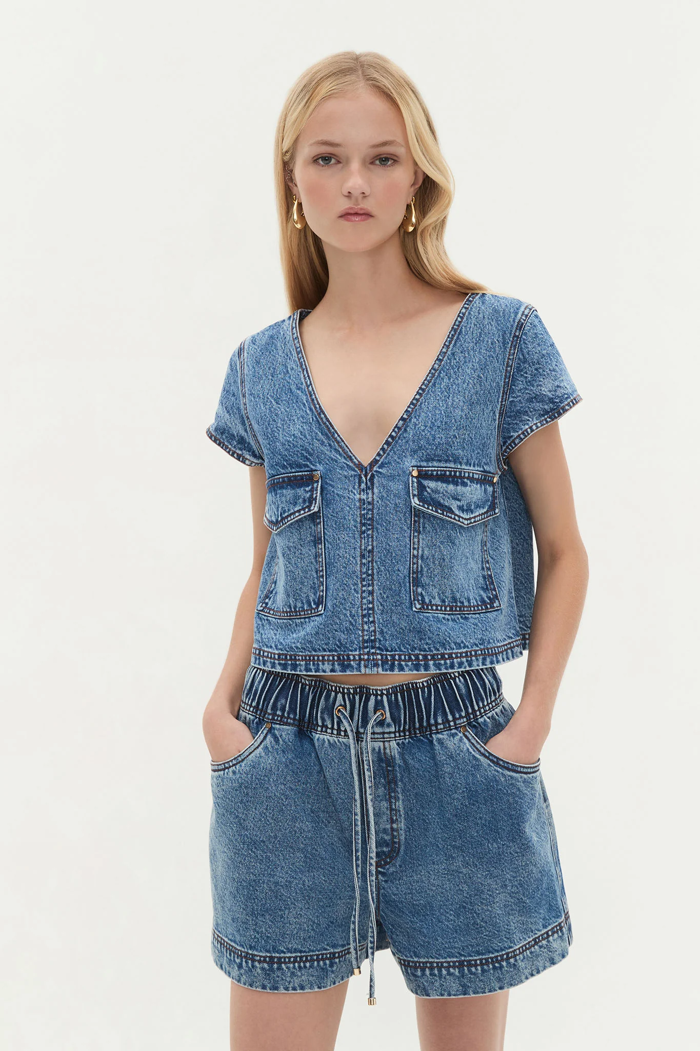 Blues Denim Cargo Top