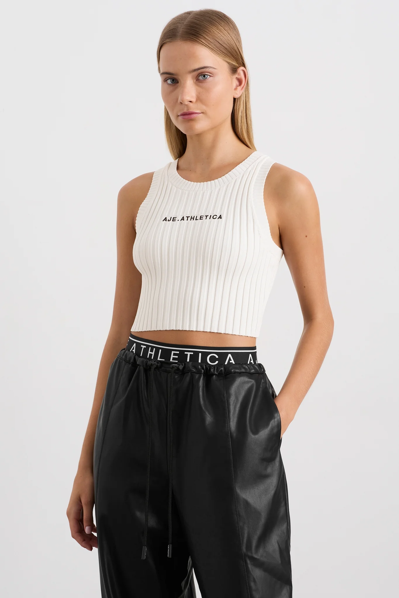 Cropped Knitted Logo Tank 135