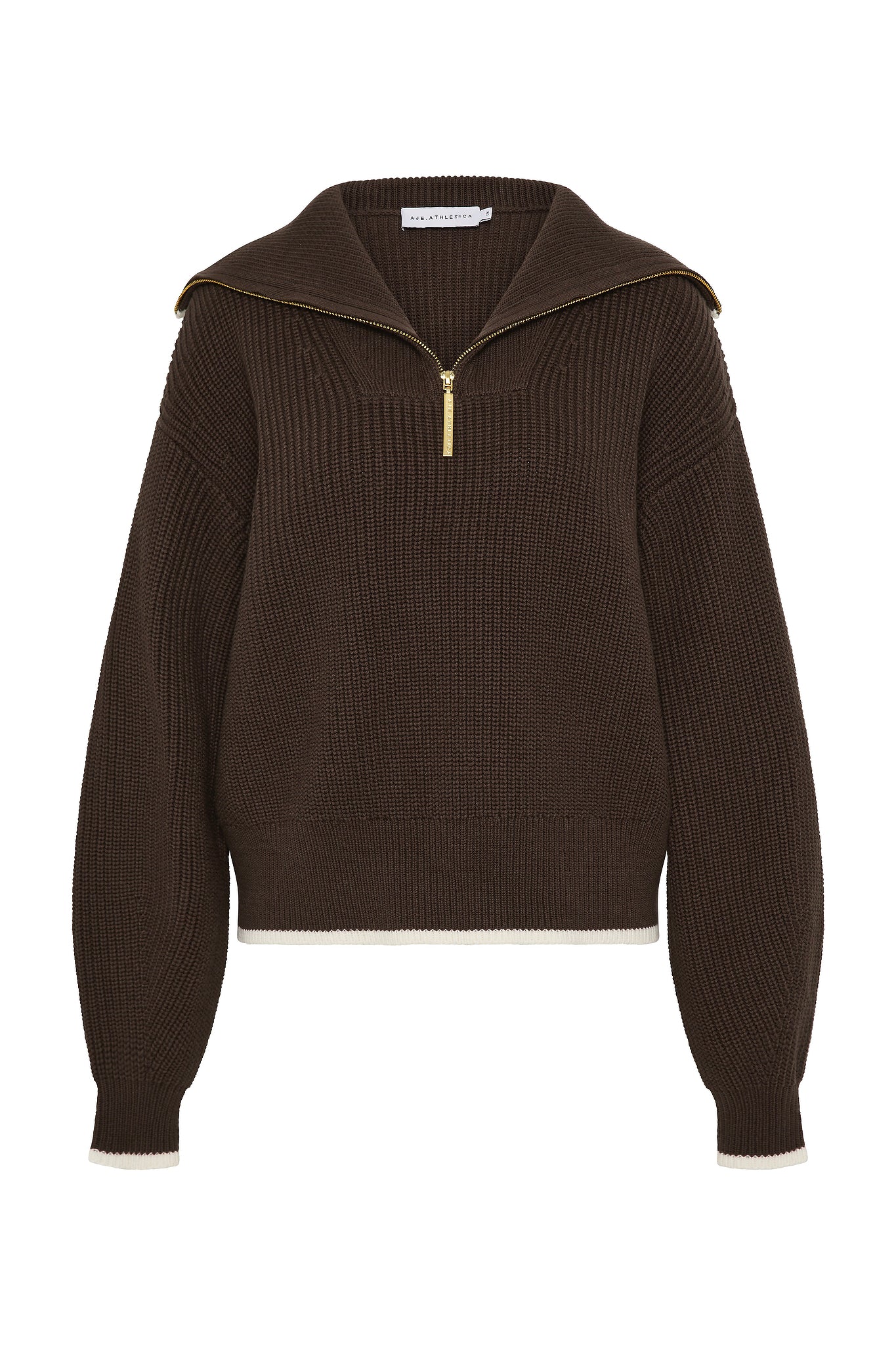 1/4 Zip Ribbed Knit Jumper 431