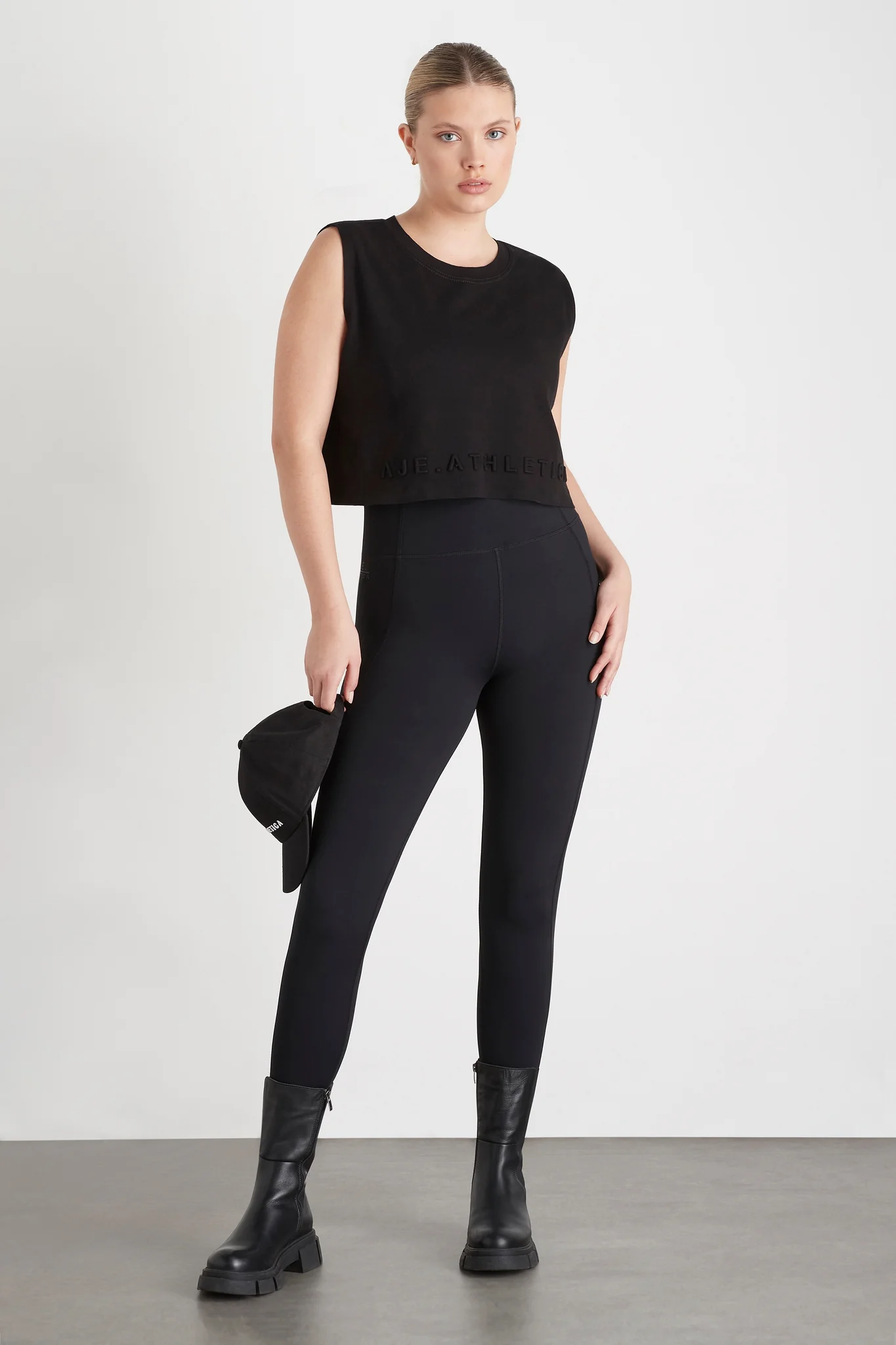 Cropped Embossed Signature Logo Tank 106