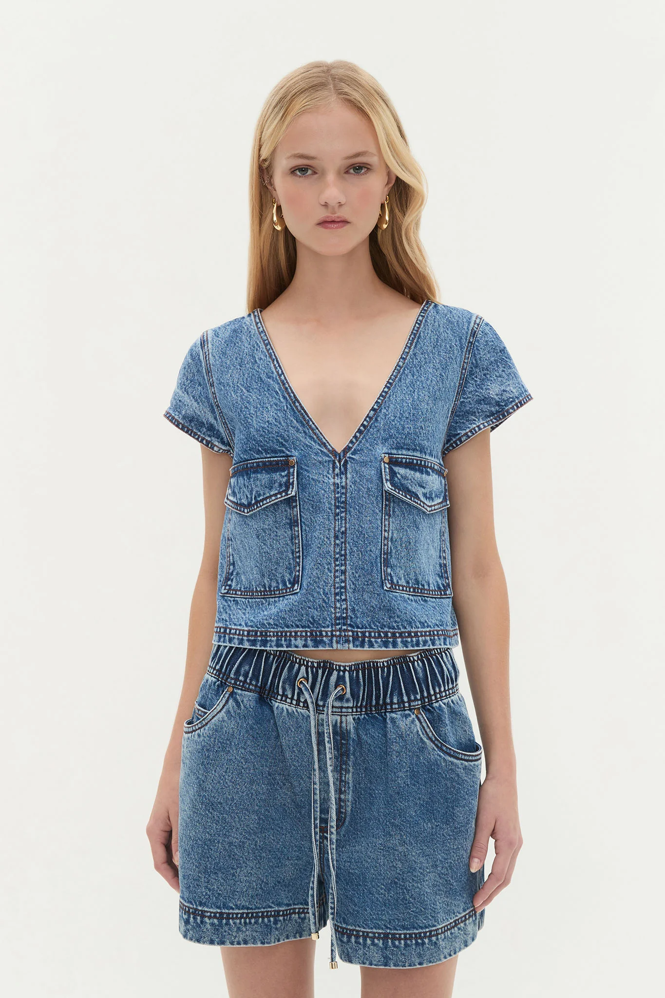 Blues Denim Cargo Top