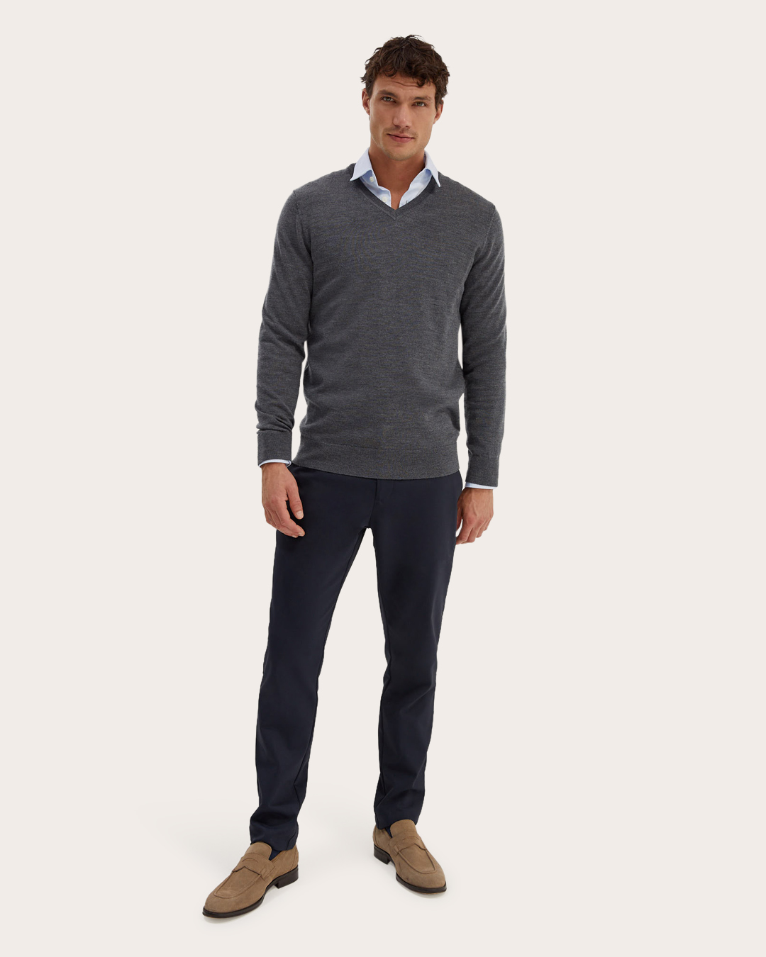Franklin Merino Wool V Neck Knit