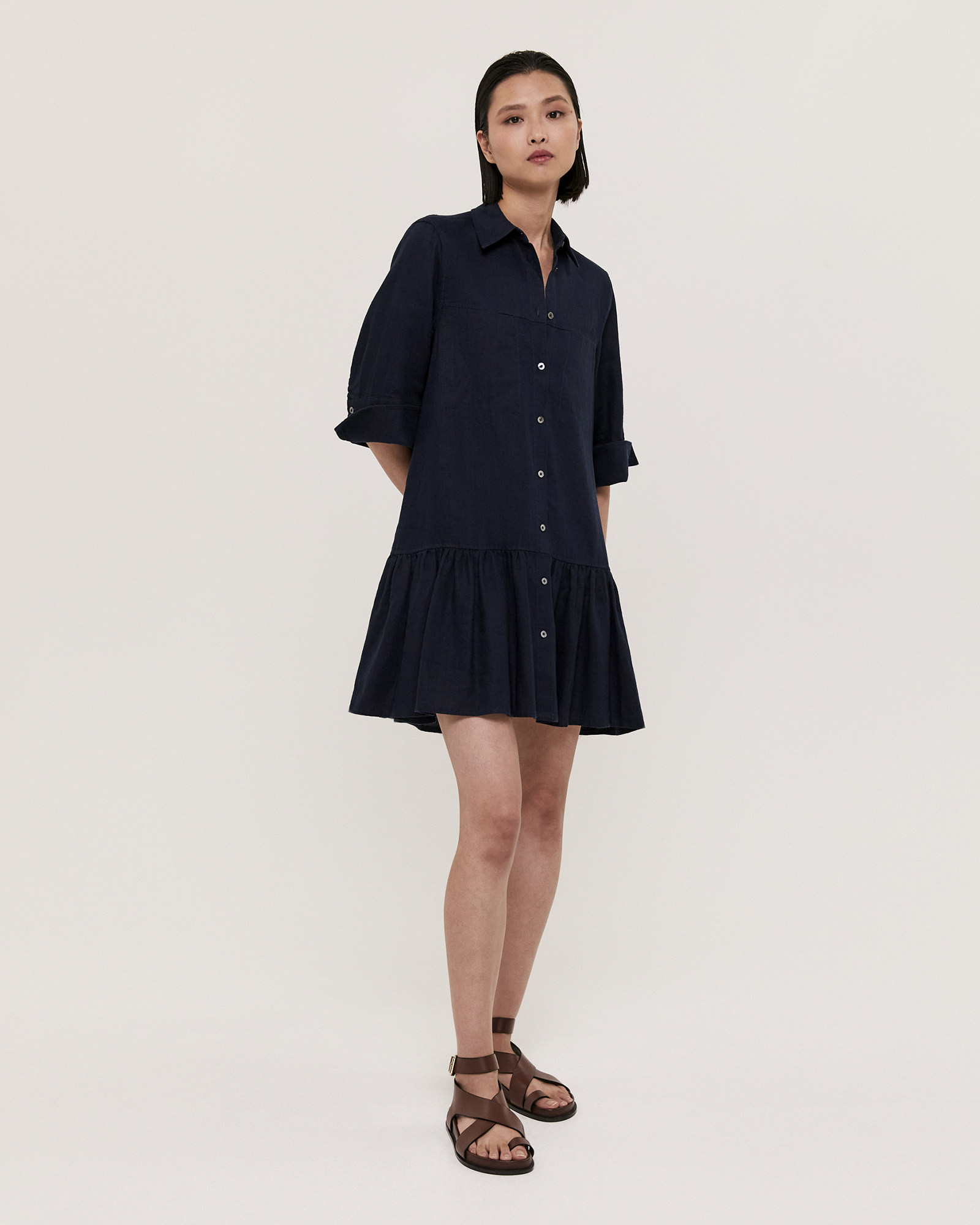 Lila Linen Shirt Dress