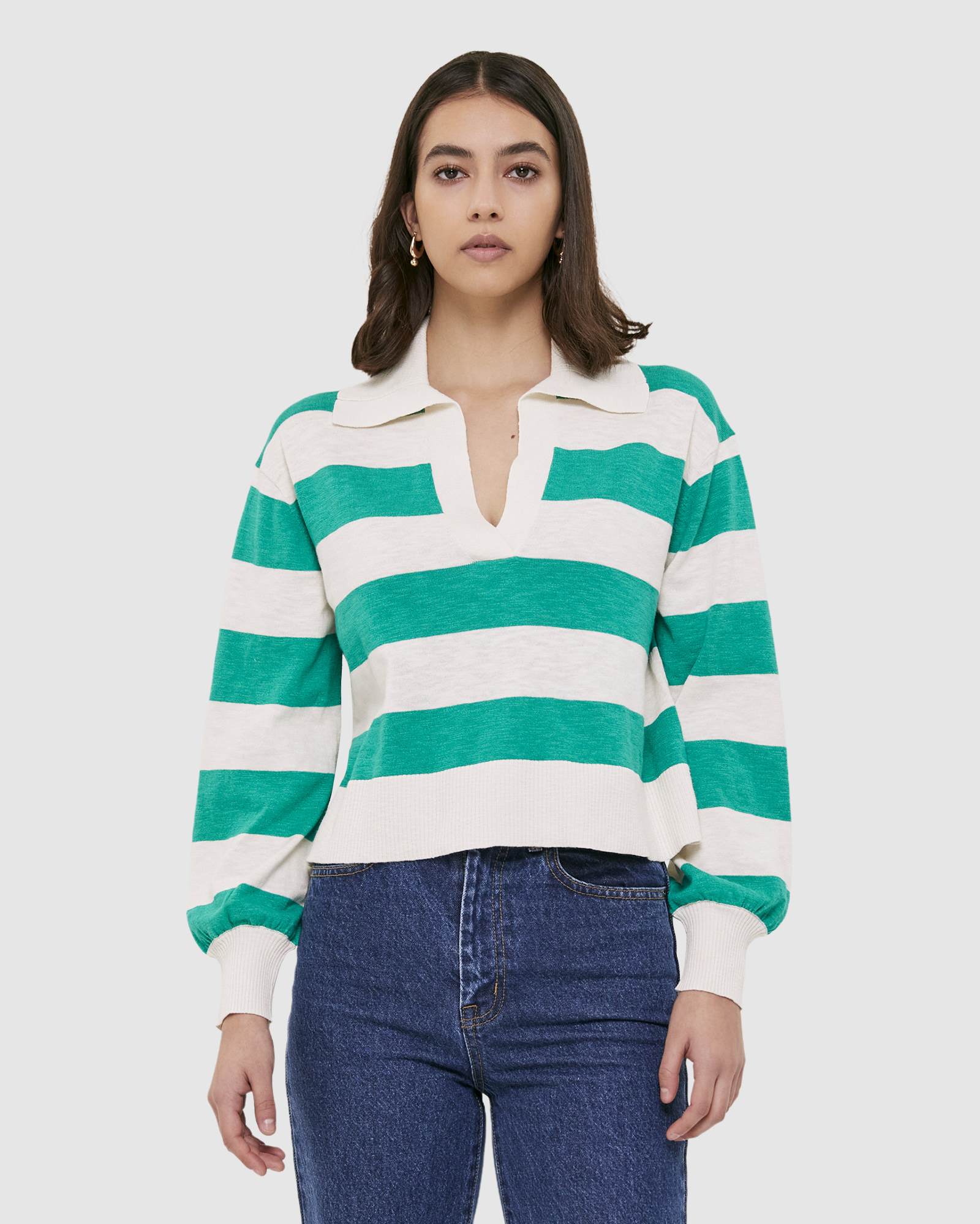 Isla Striped Knit Polo