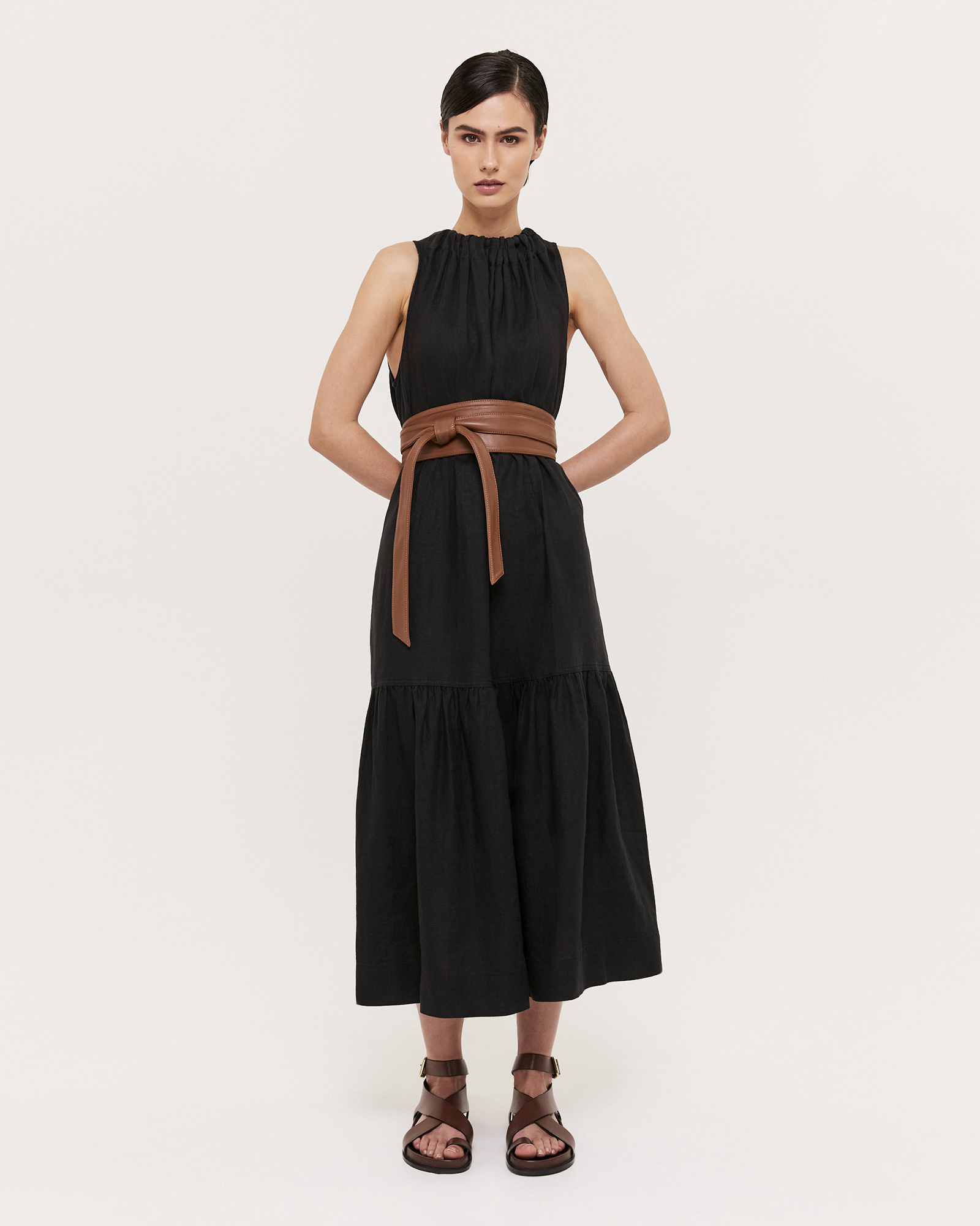 Ayla Leather Tie Belt
