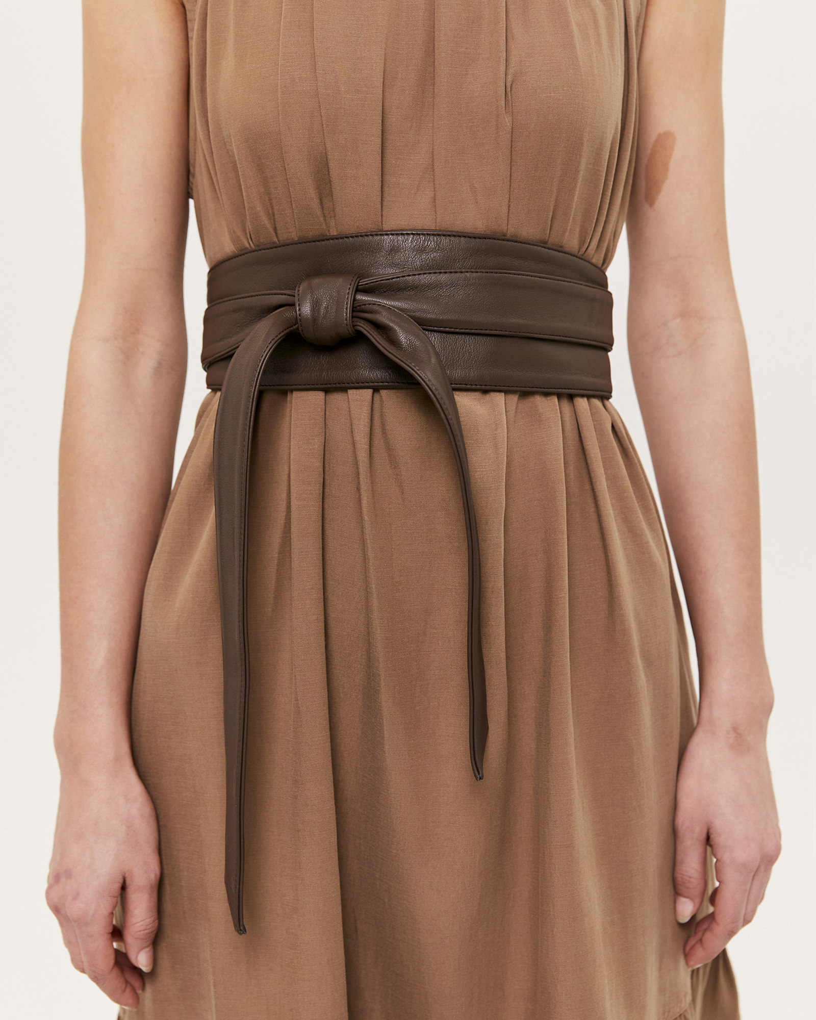 Ayla Leather Tie Belt