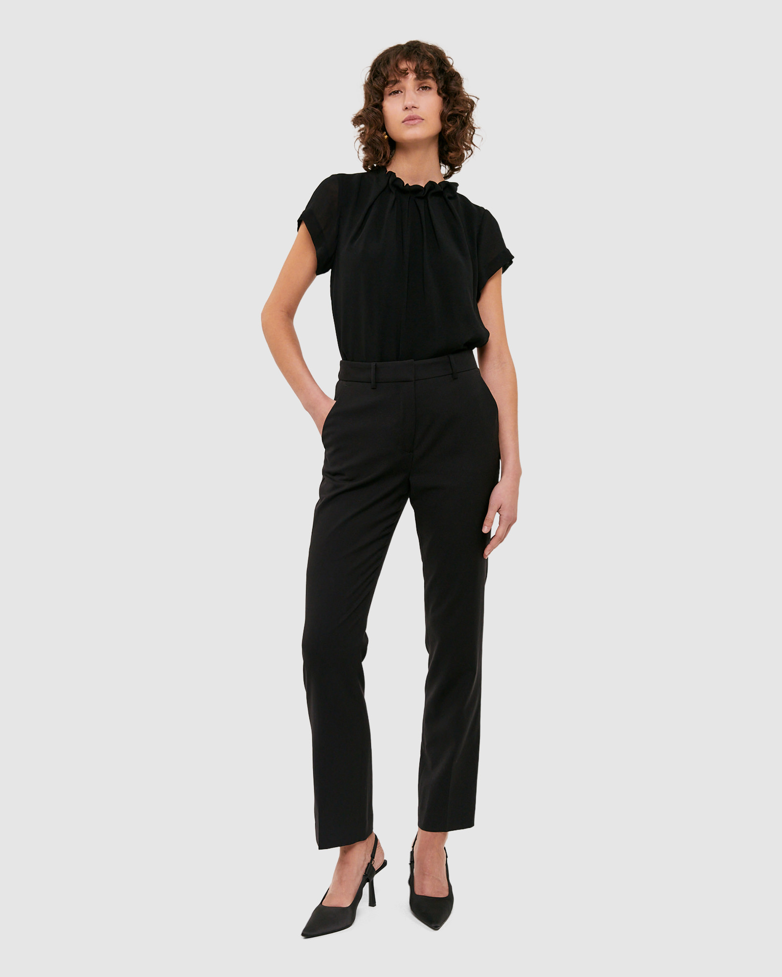 Celeste Wool Straight Suit Pant