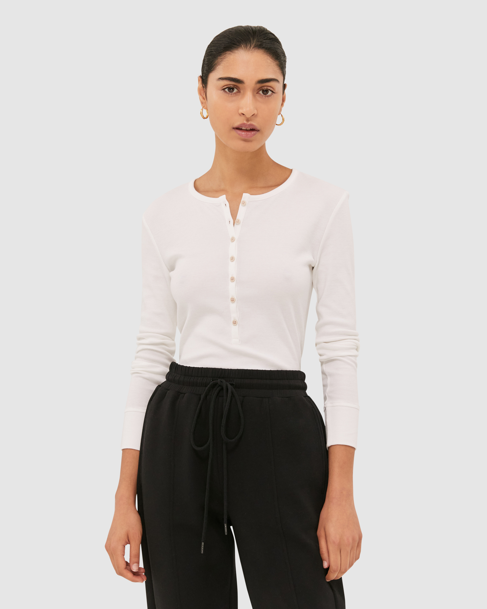 Fleur Long Sleeve Crew Henley