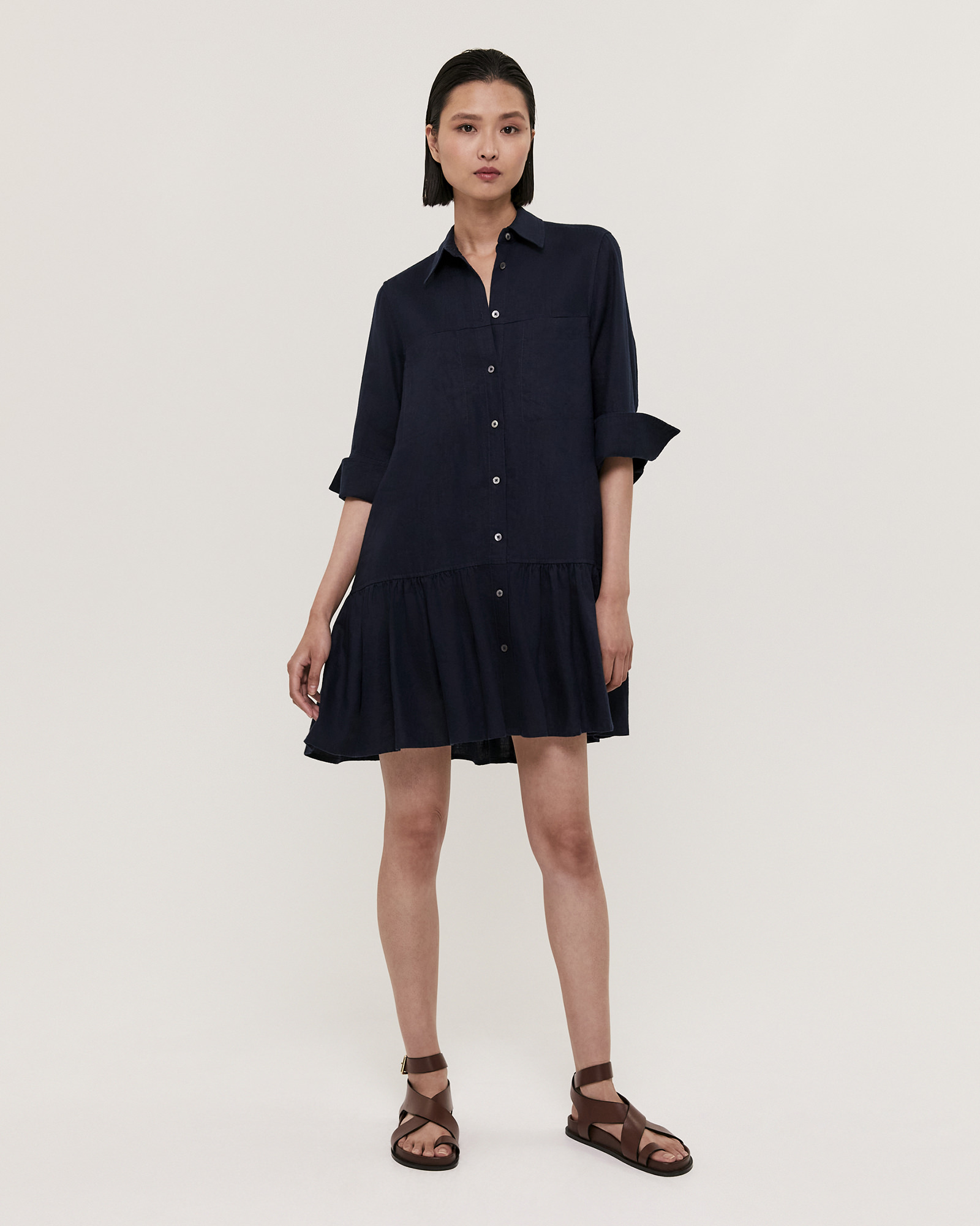 Lila Linen Shirt Dress