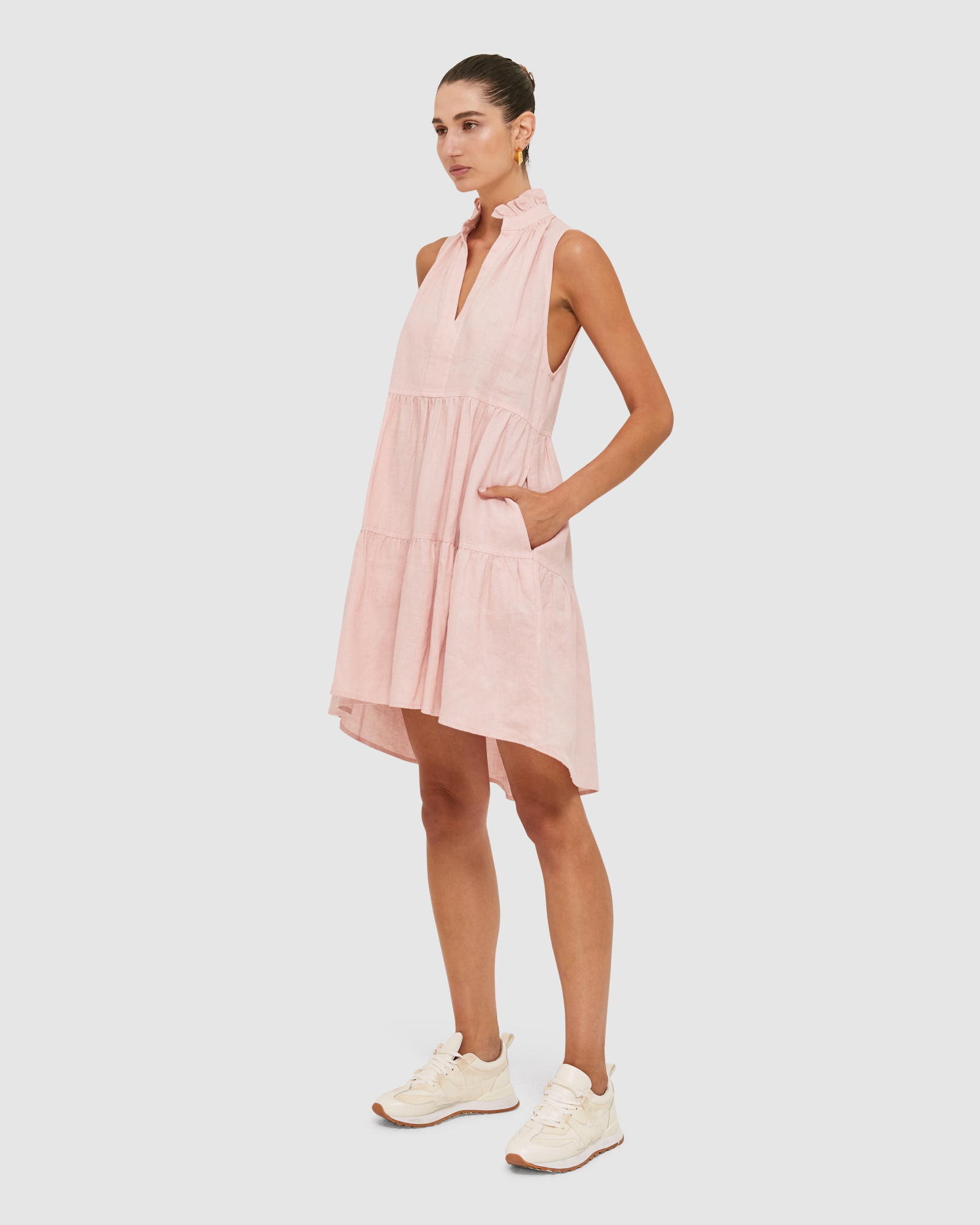 Lila Linen Tiered Dress
