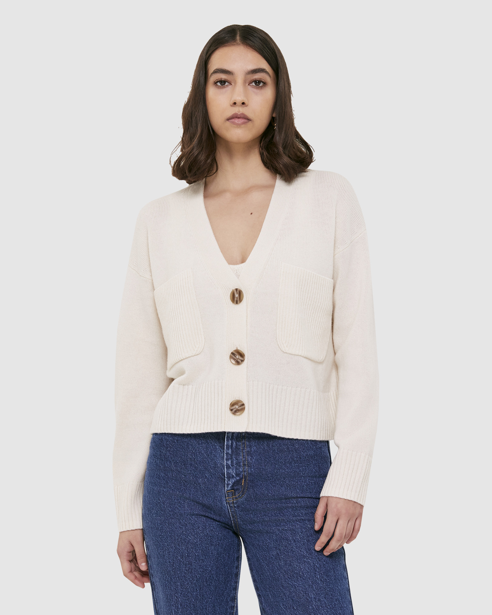 Elle Wool Cashmere Cropped Cardigan