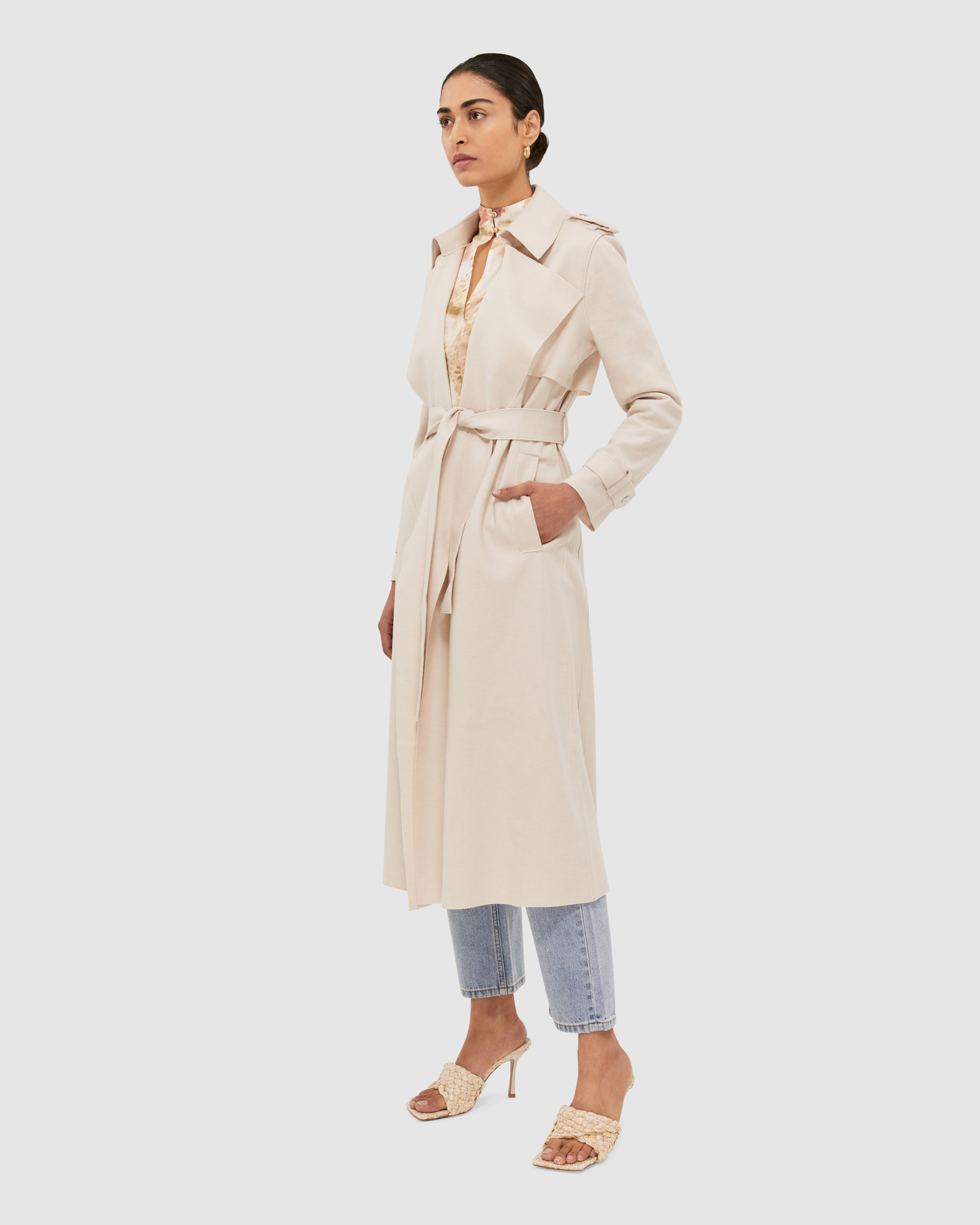 Karla Wool Longline Trench Coat
