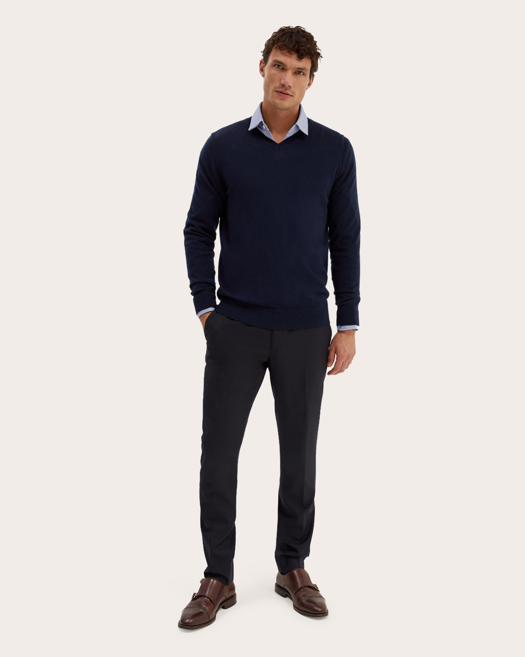 Franklin Merino Wool V Neck Knit