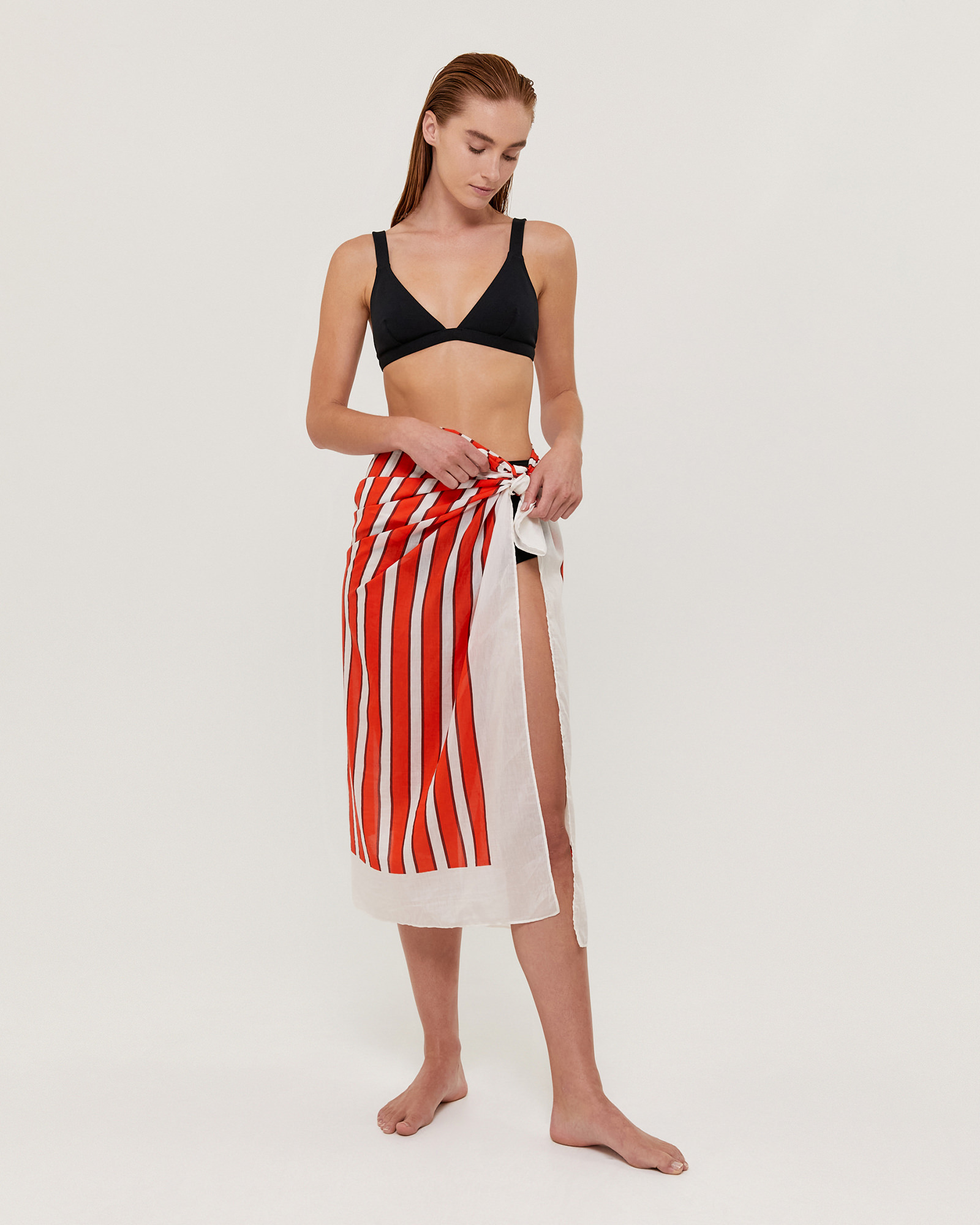 Tilda Silk Cotton Stripe Sarong