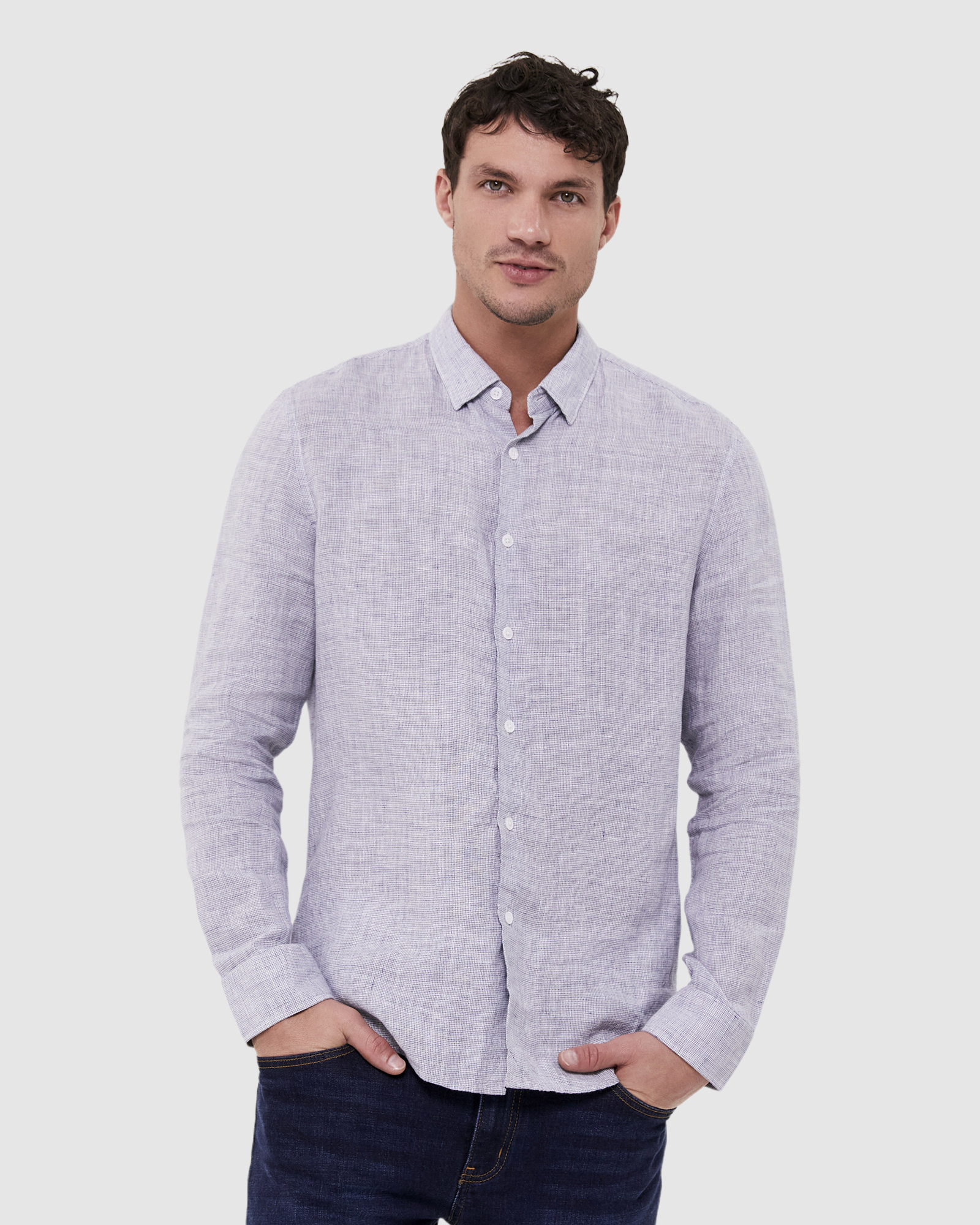 Anderson Classic Yarn Dyed Linen Shirt