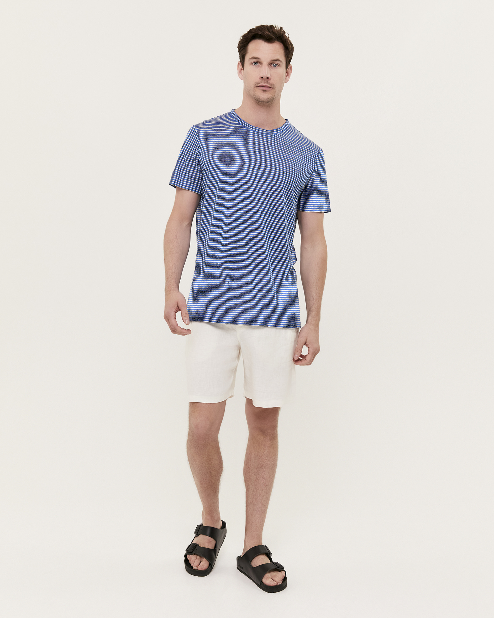 Otto Short Sleeve Stripe Linen Tee