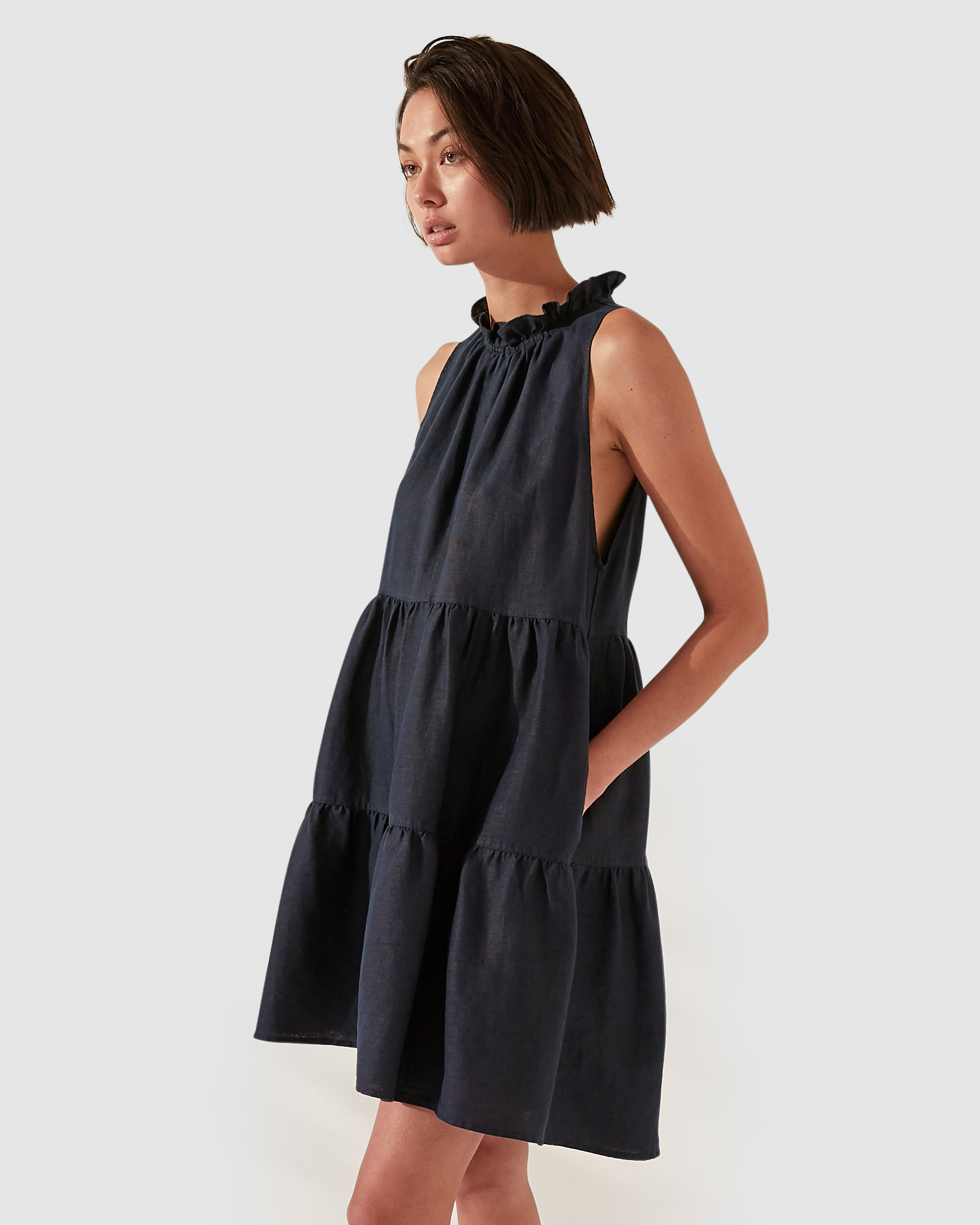 Lila Linen Tiered Dress