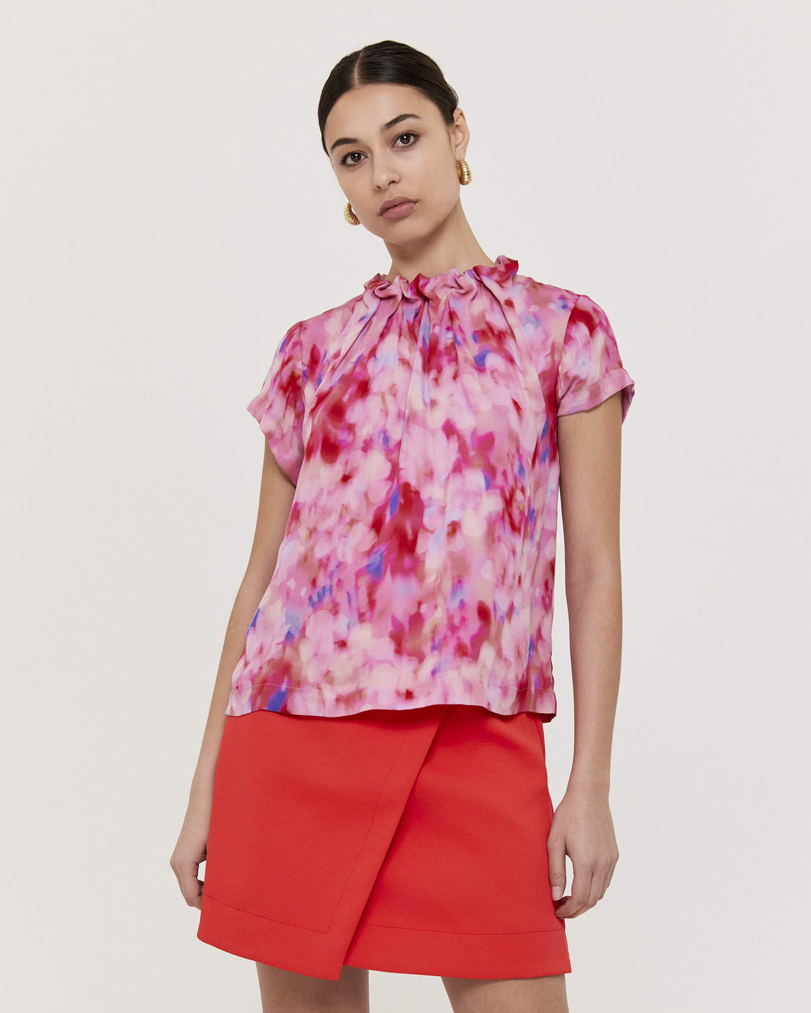 Edrita High Neck Silk Top