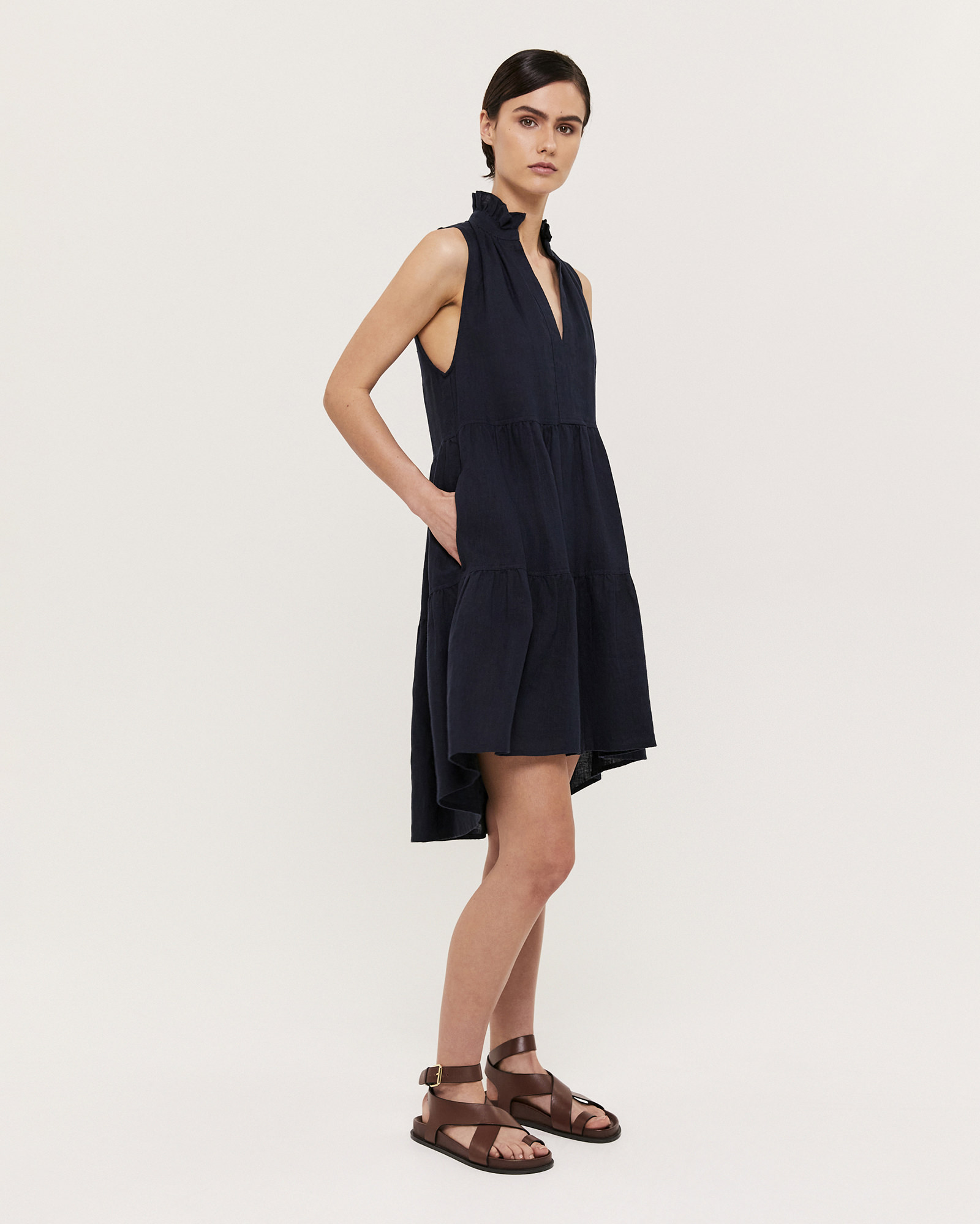 Lila Linen Tiered Dress