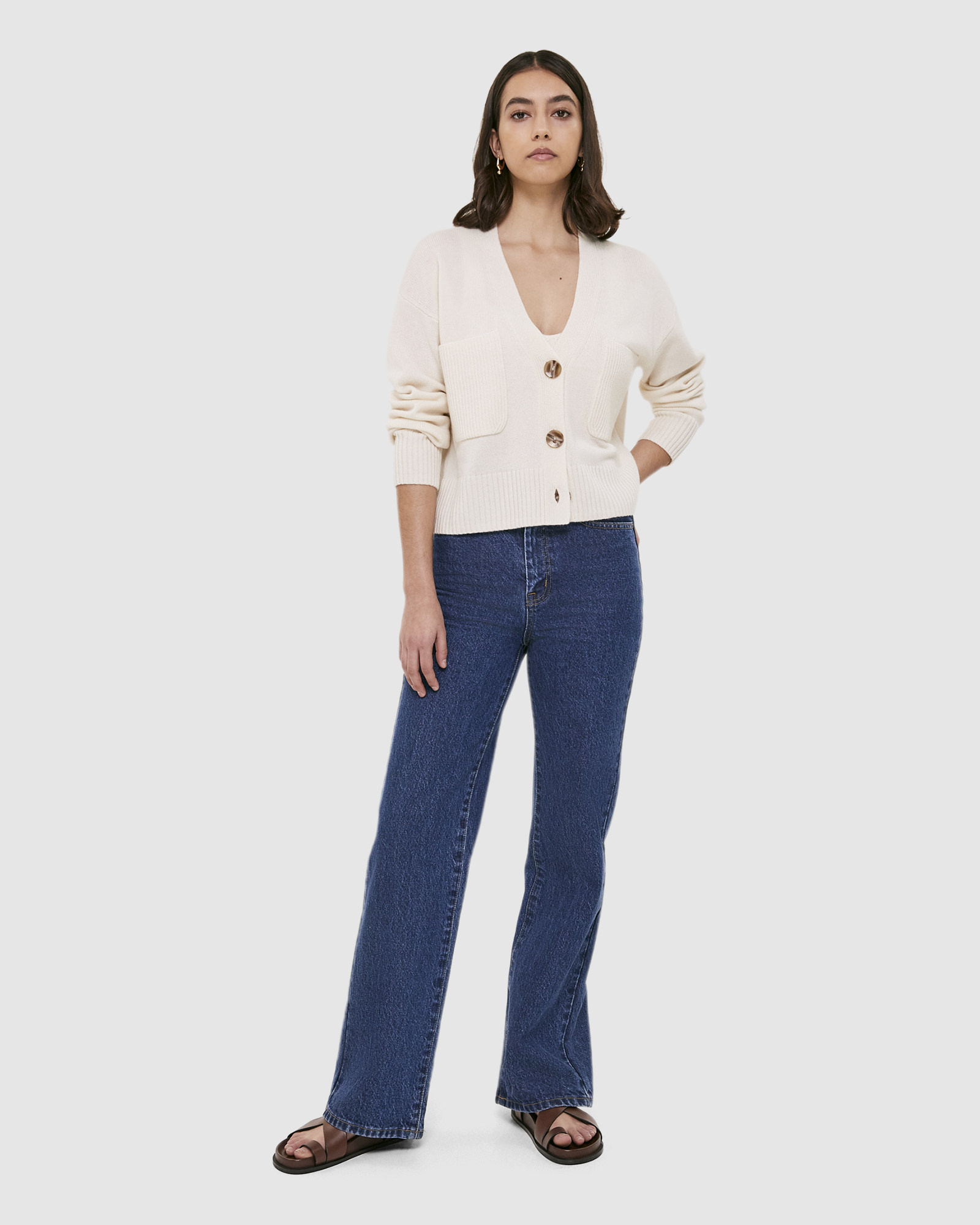 Elle Wool Cashmere Cropped Cardigan
