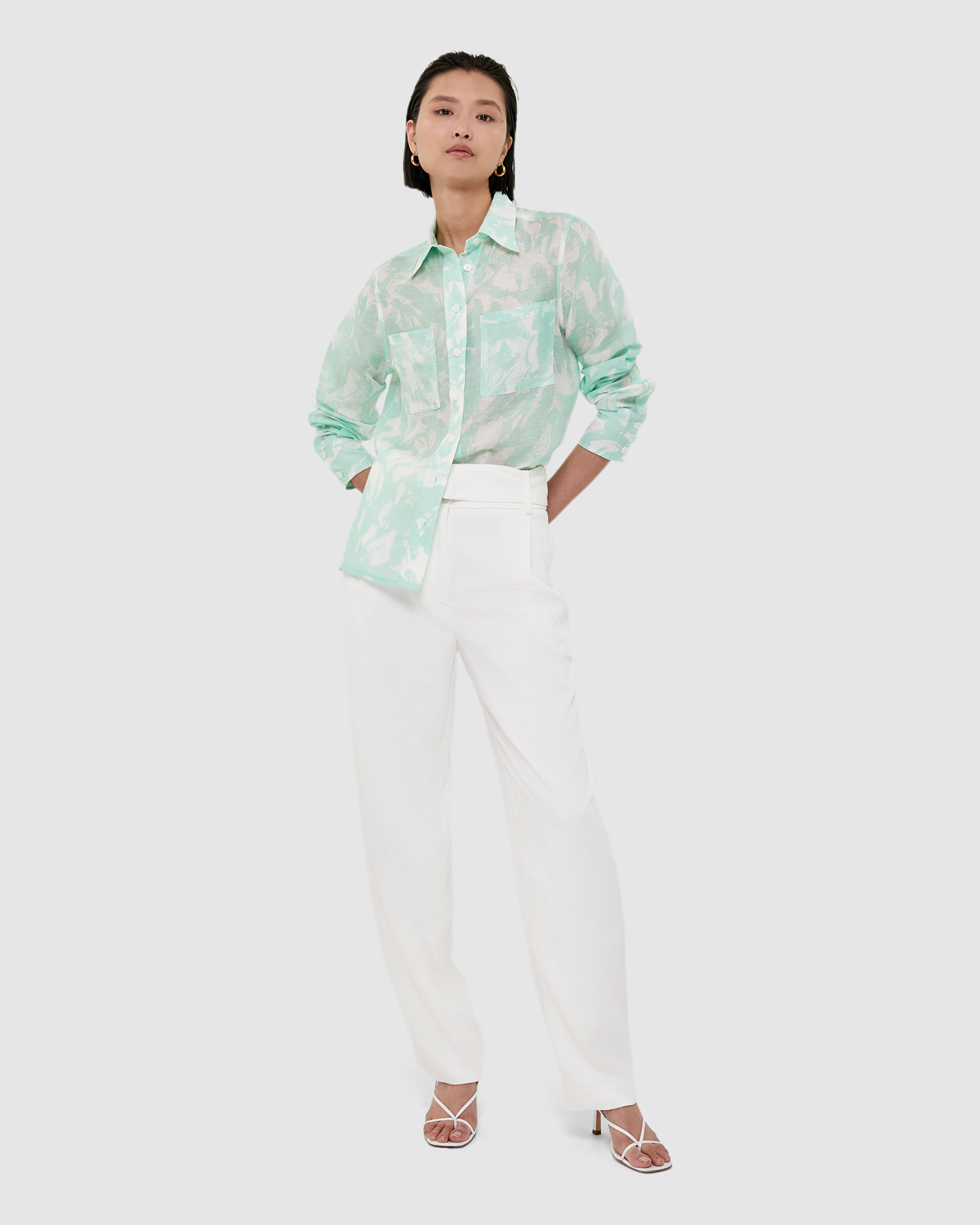 Nina Silk Linen Pocket Shirt