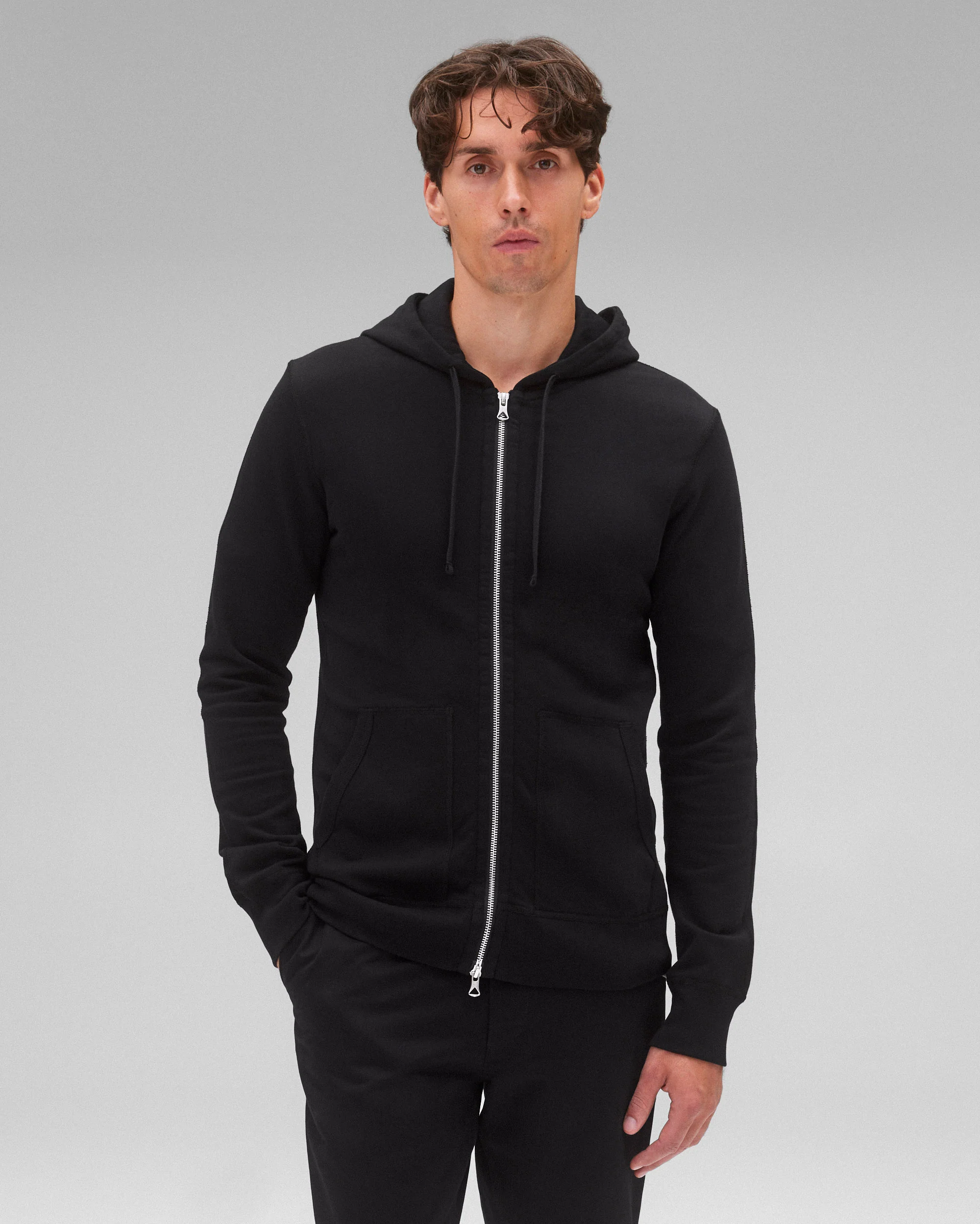 Lightweight Terry Slim Zip Hoodie - Vault