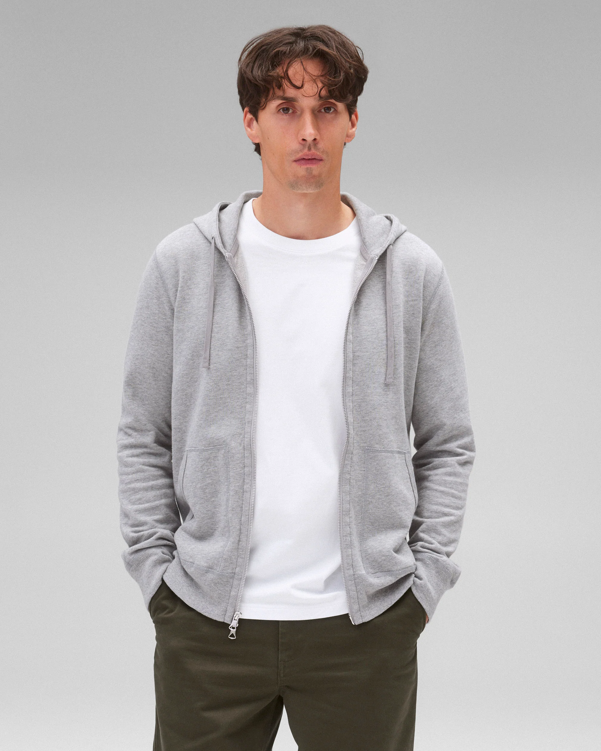 Lightweight Terry Slim Zip Hoodie - Vault