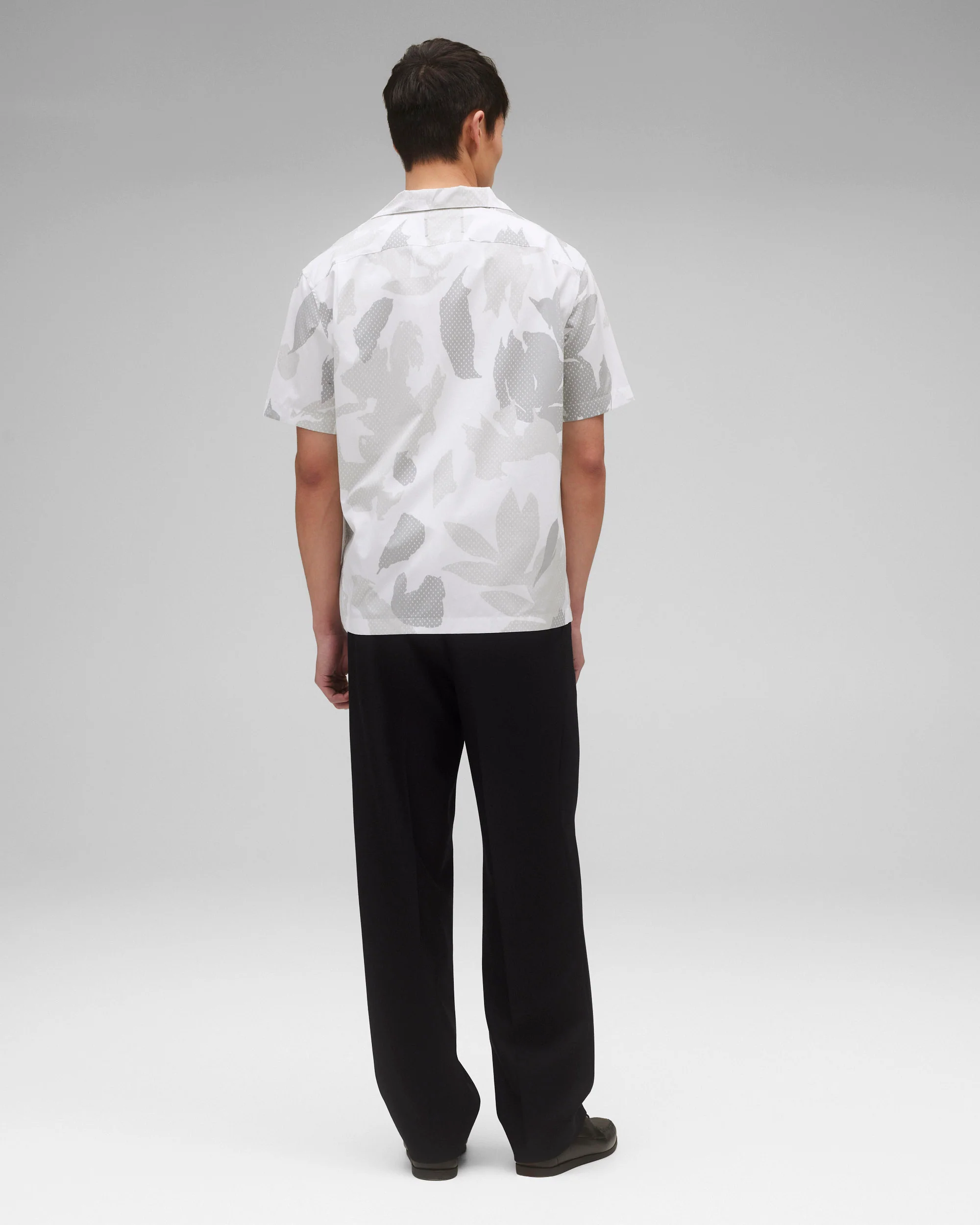Cotton Poplin Botanical Relaxed Camp Shirt