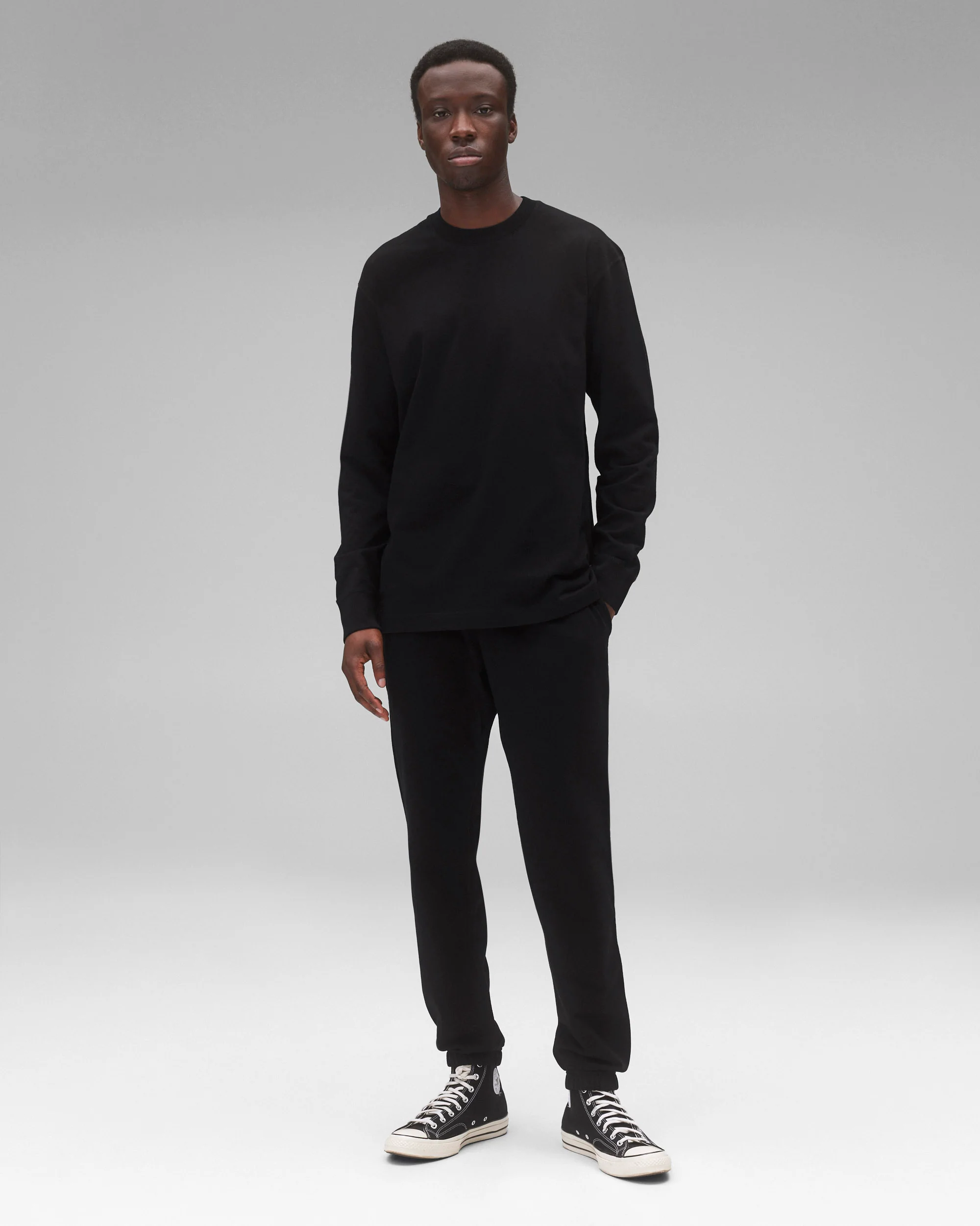 Kyoto Black Midweight Jersey Classic Long Sleeve