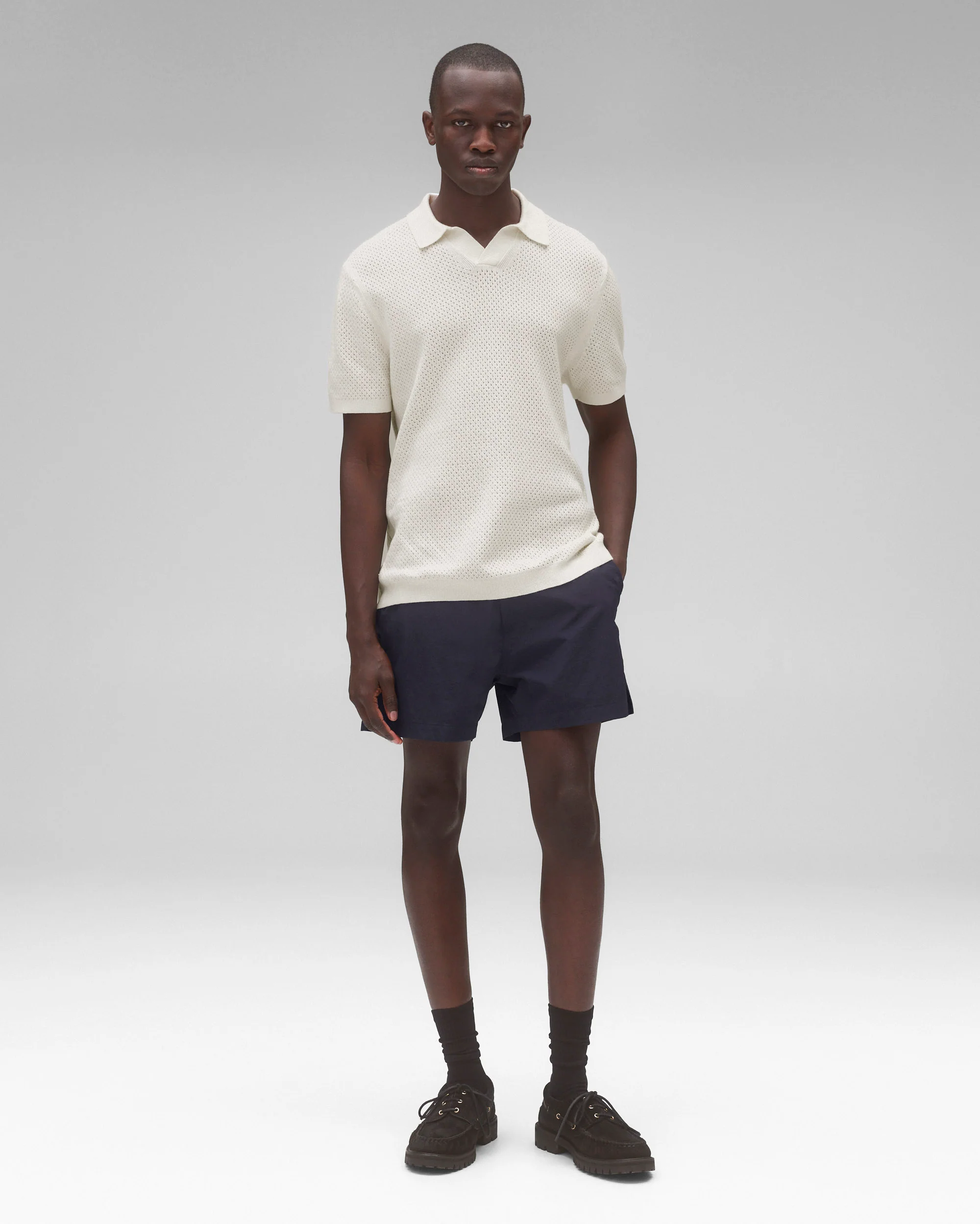 Textured Nylon Deck Slim Swim Short 4.5