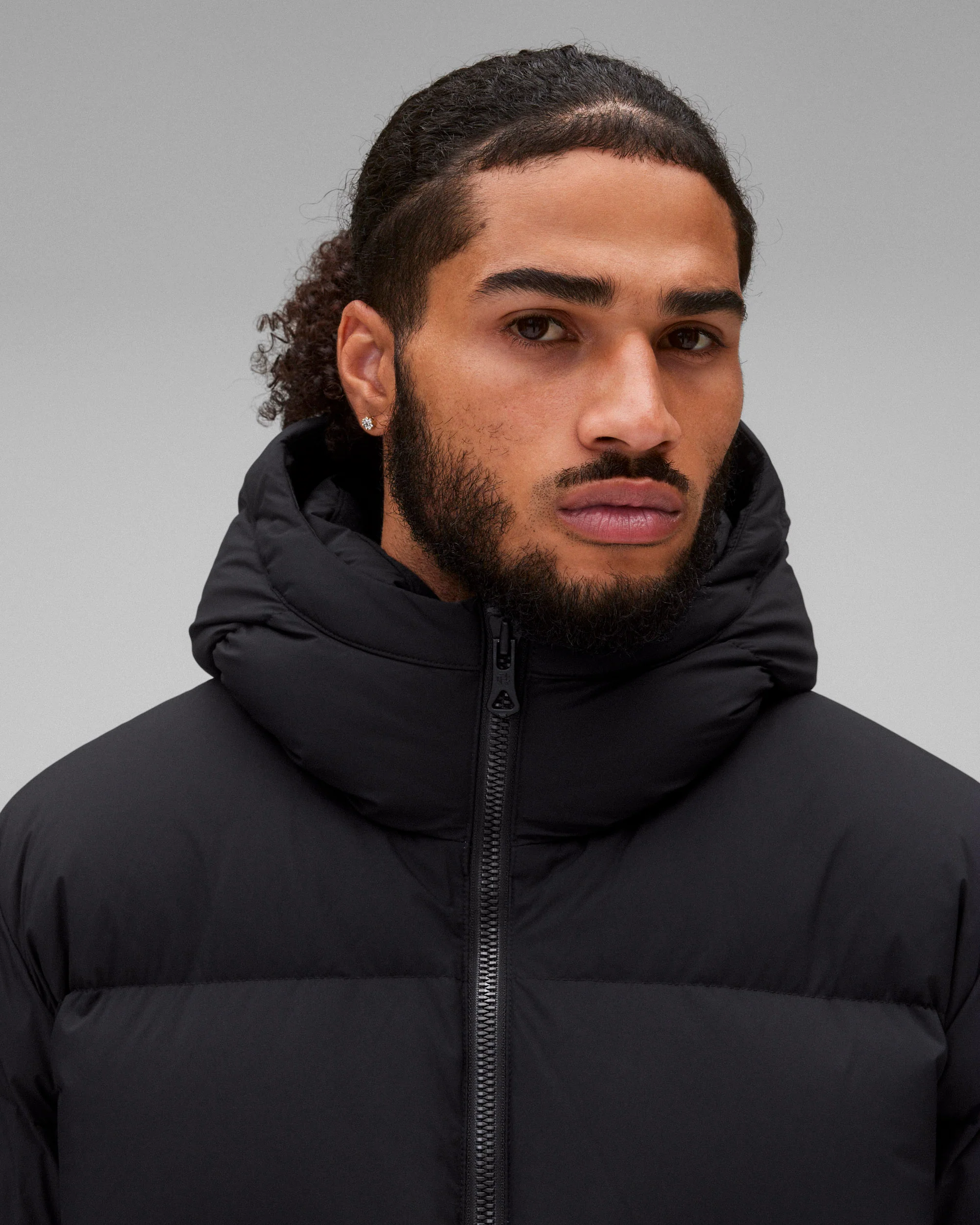 Matte Ripstop Franchise Hooded Down Jacket