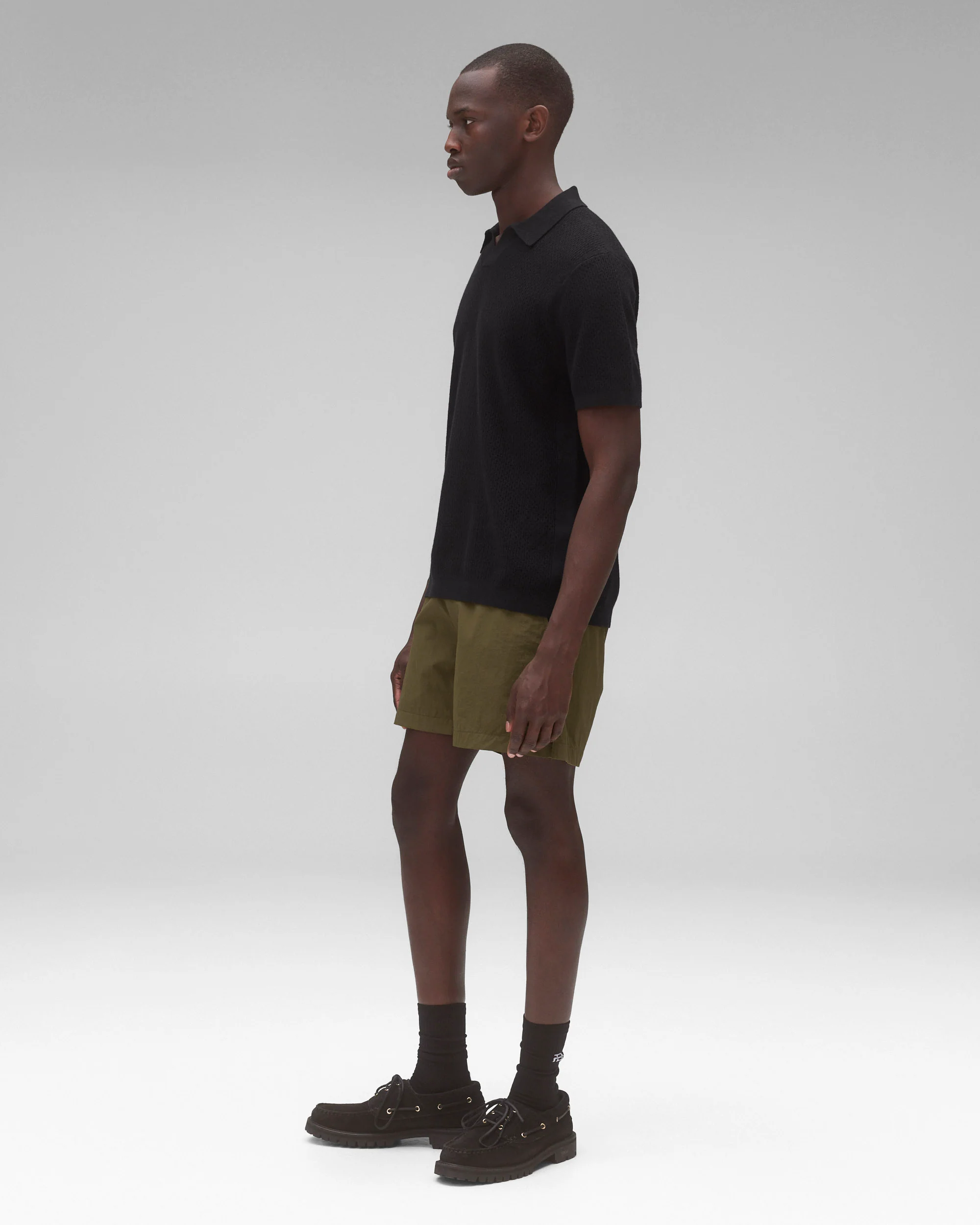 Textured Nylon Deck Slim Swim Short 4.5