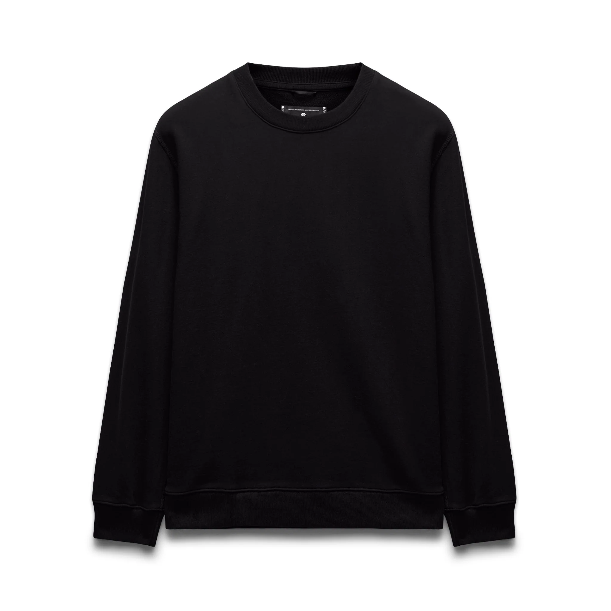 Kyoto Black Midweight Terry Slim Crewneck