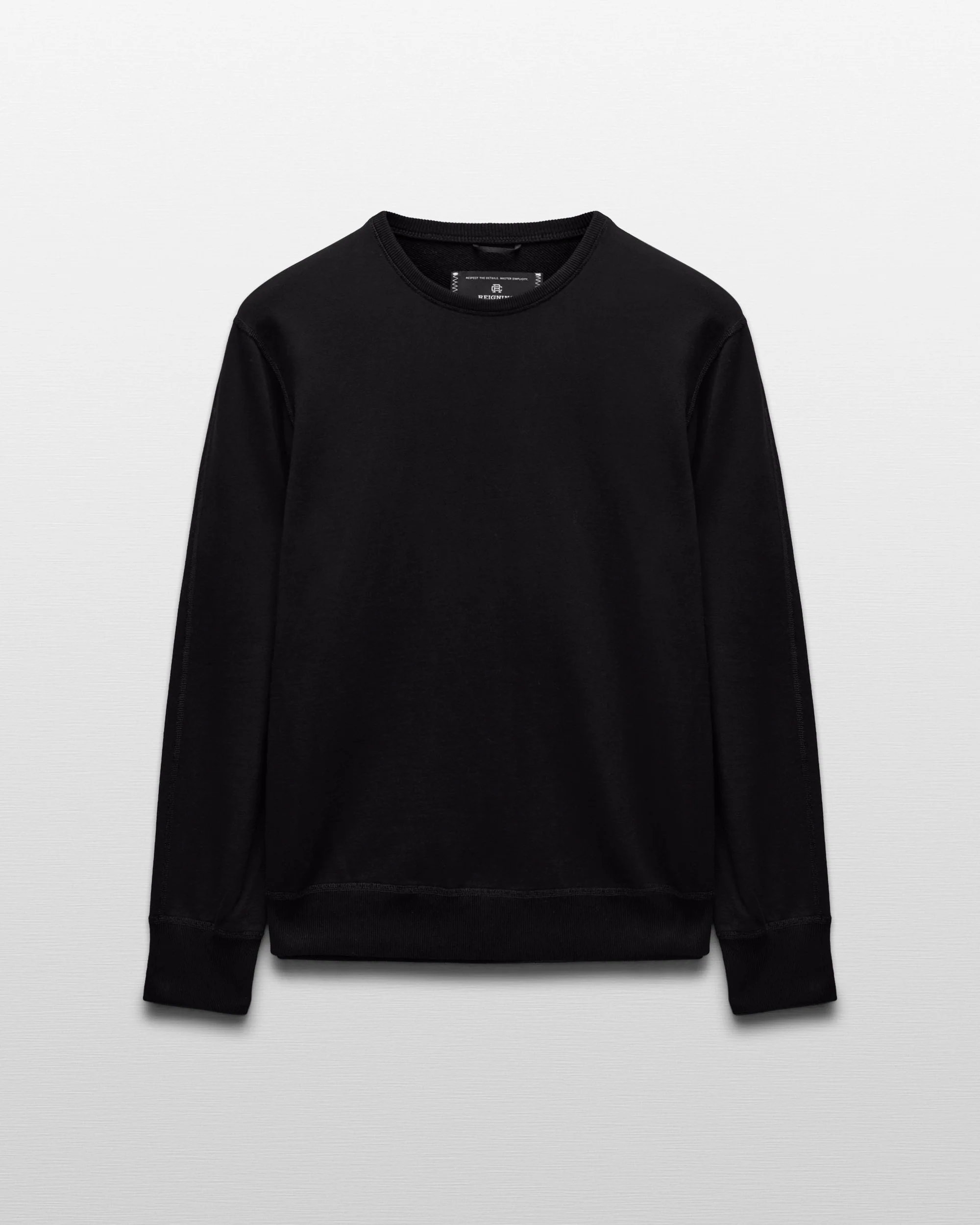 Kyoto Black Midweight Terry Classic Crewneck