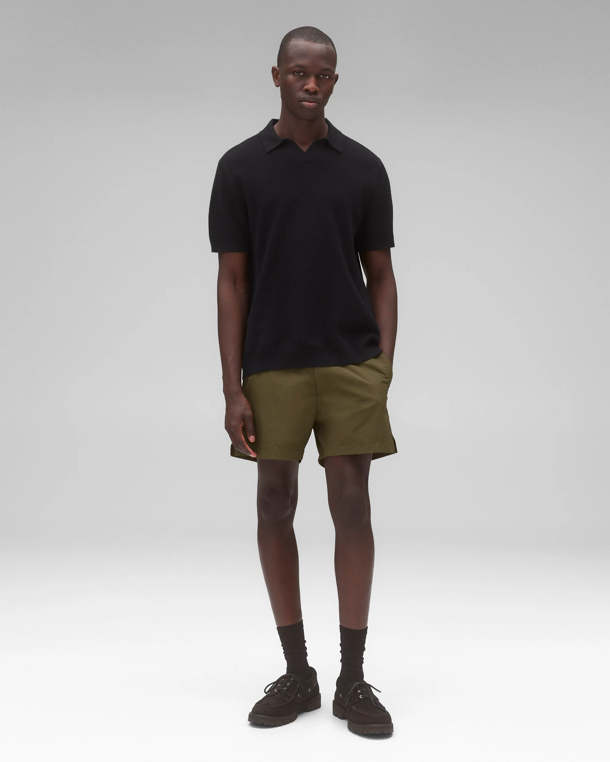 Textured Nylon Deck Slim Swim Short 4.5