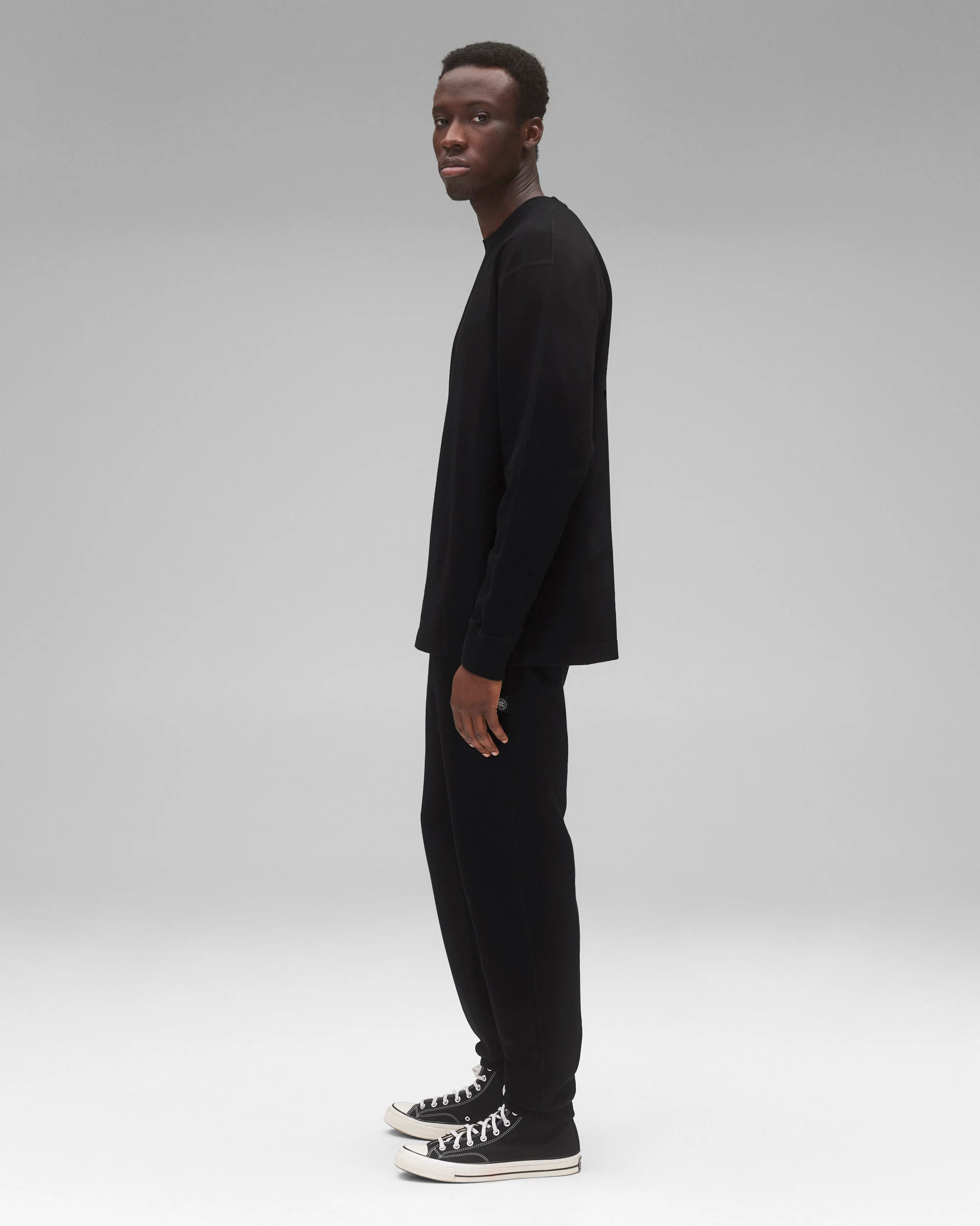 Kyoto Black Midweight Jersey Classic Long Sleeve