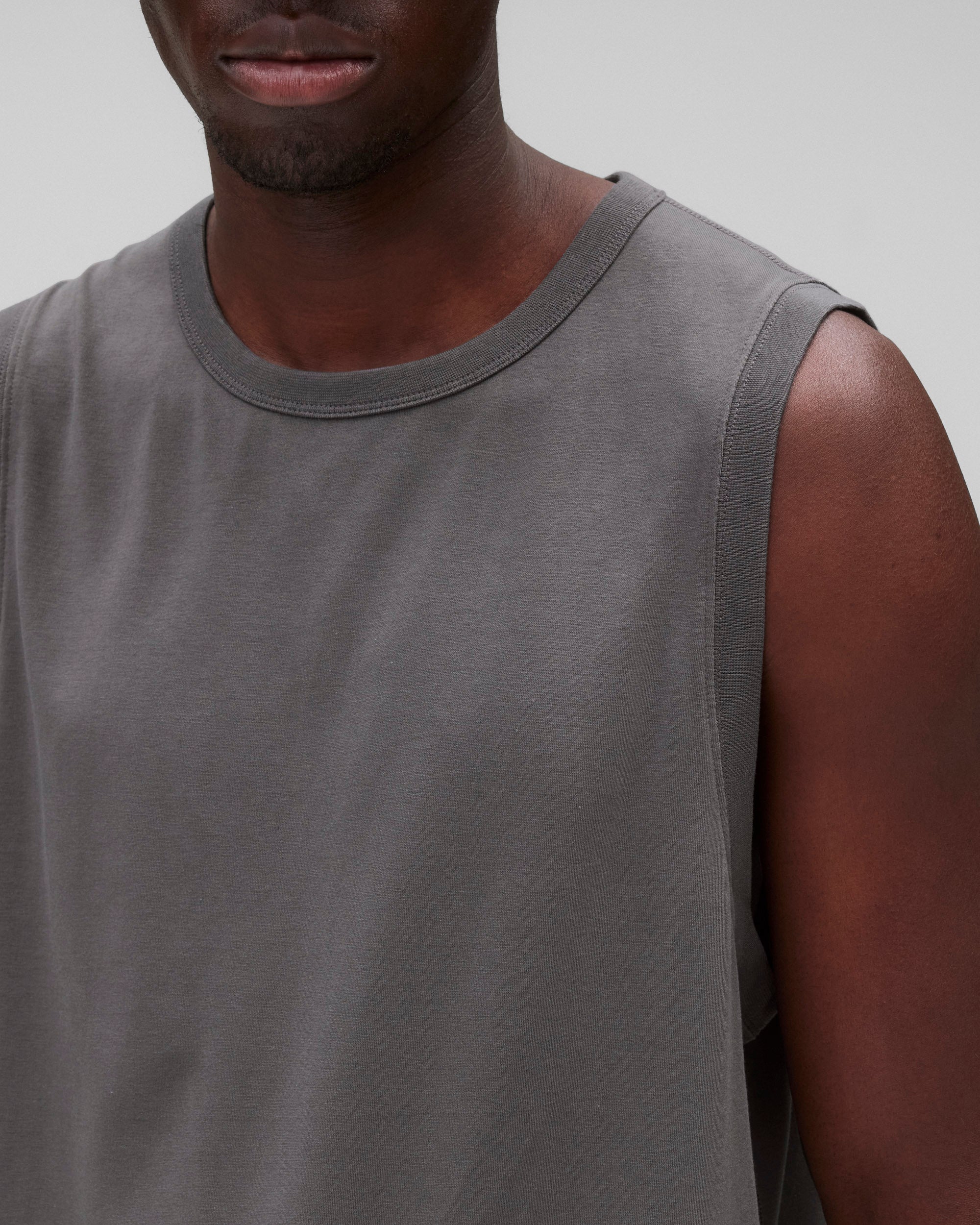Dual Jersey Slim Sleeveless Shirt