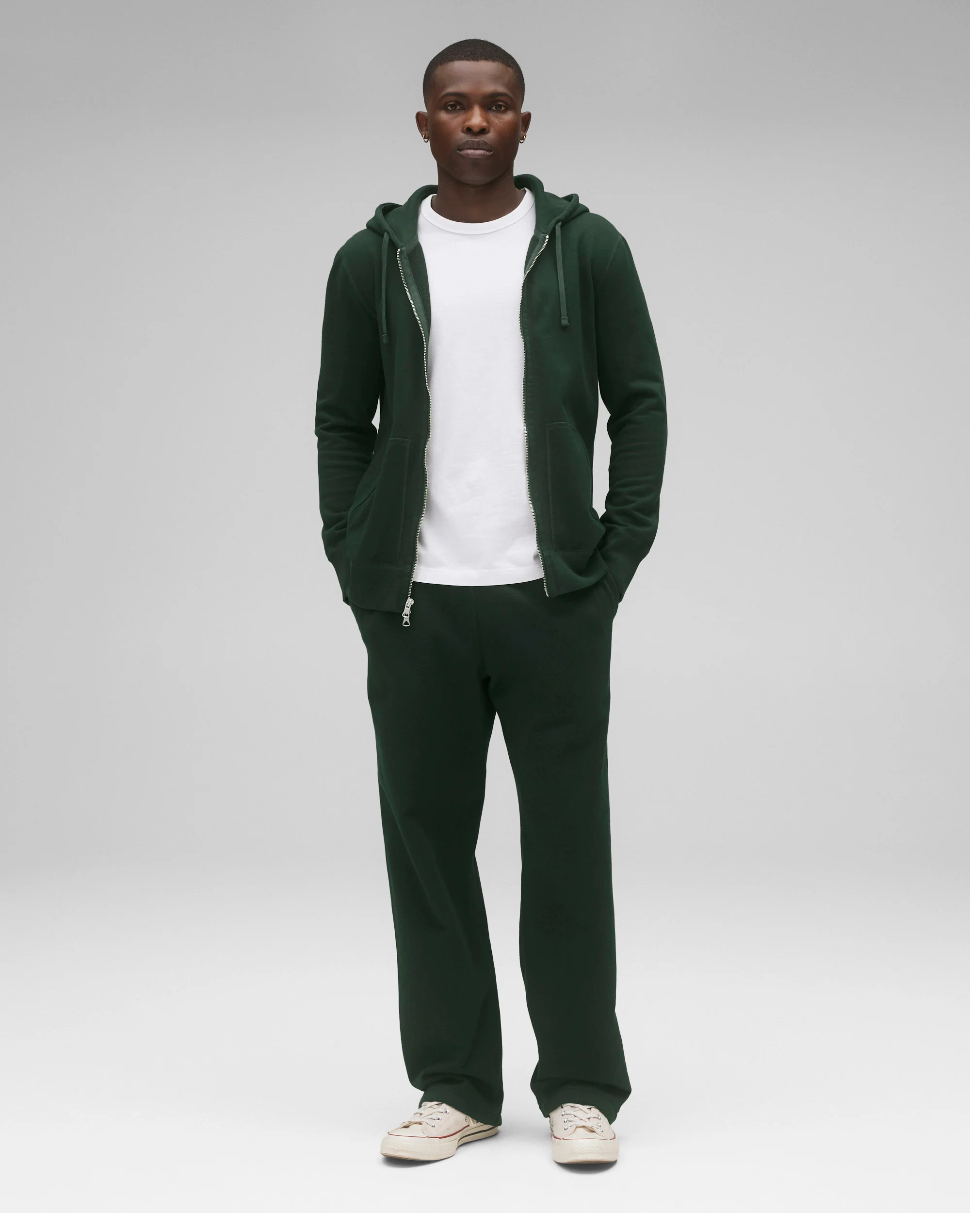 Midweight Terry Slim Zip Hoodie