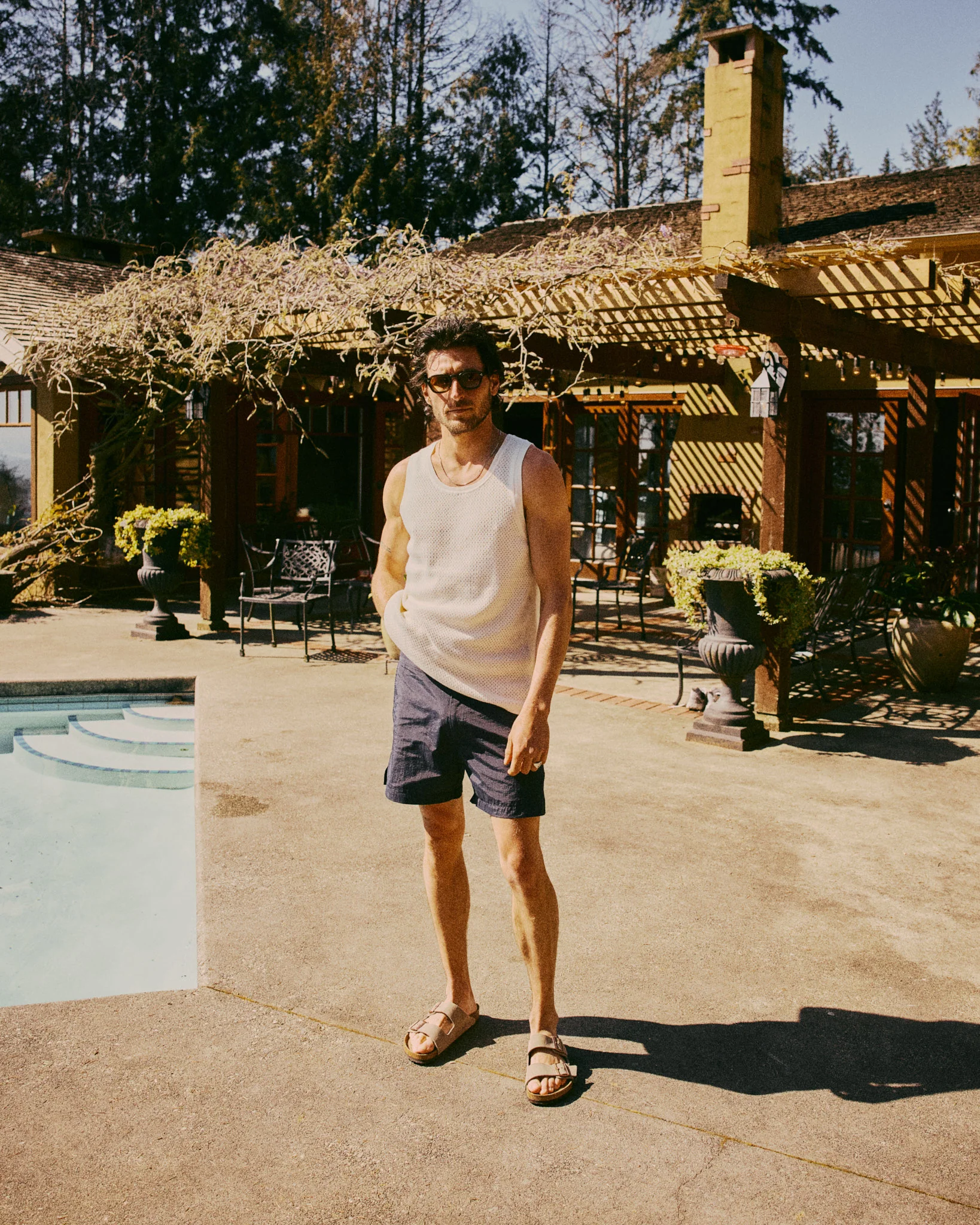 Textured Nylon Deck Slim Swim Short 4.5