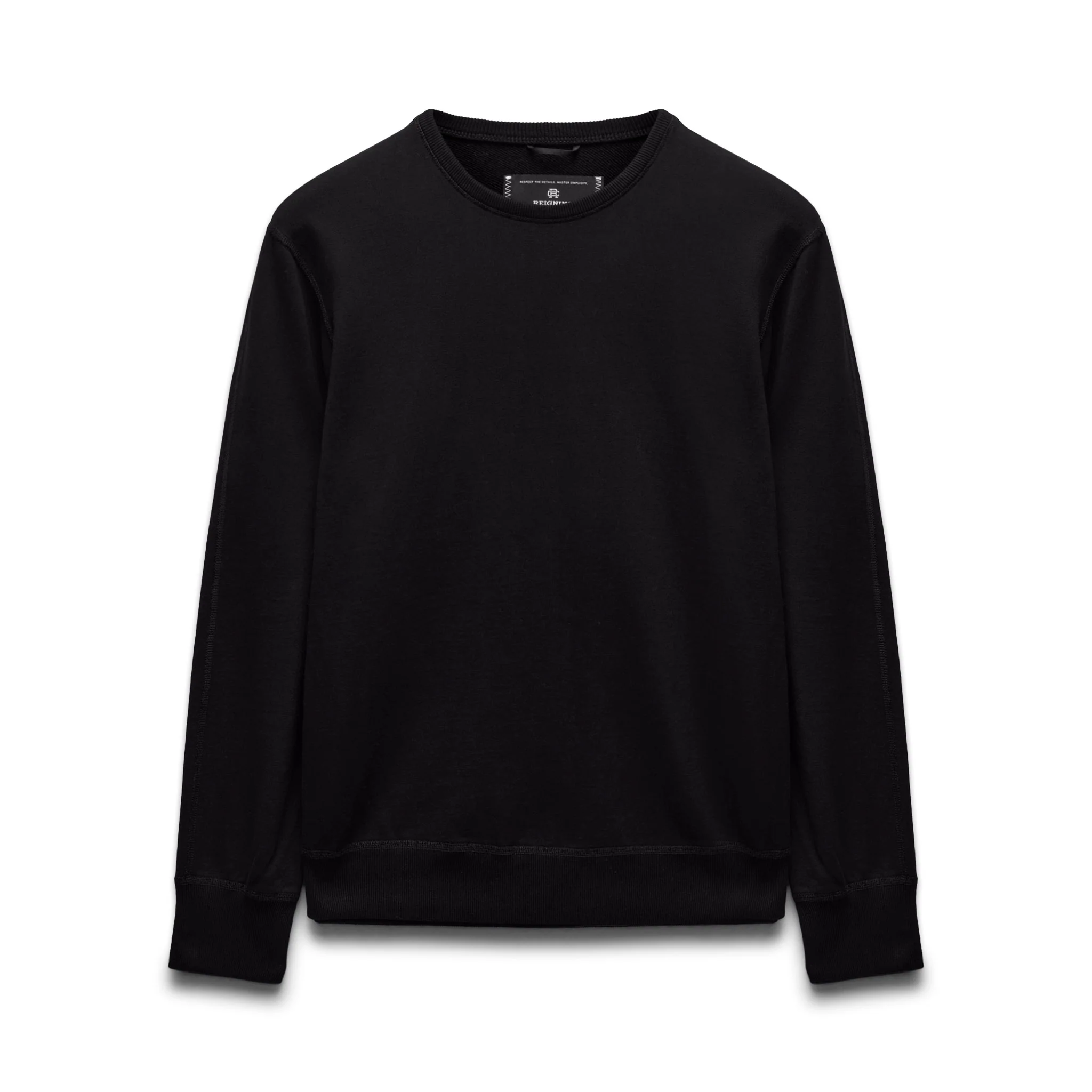 Kyoto Black Midweight Terry Classic Crewneck