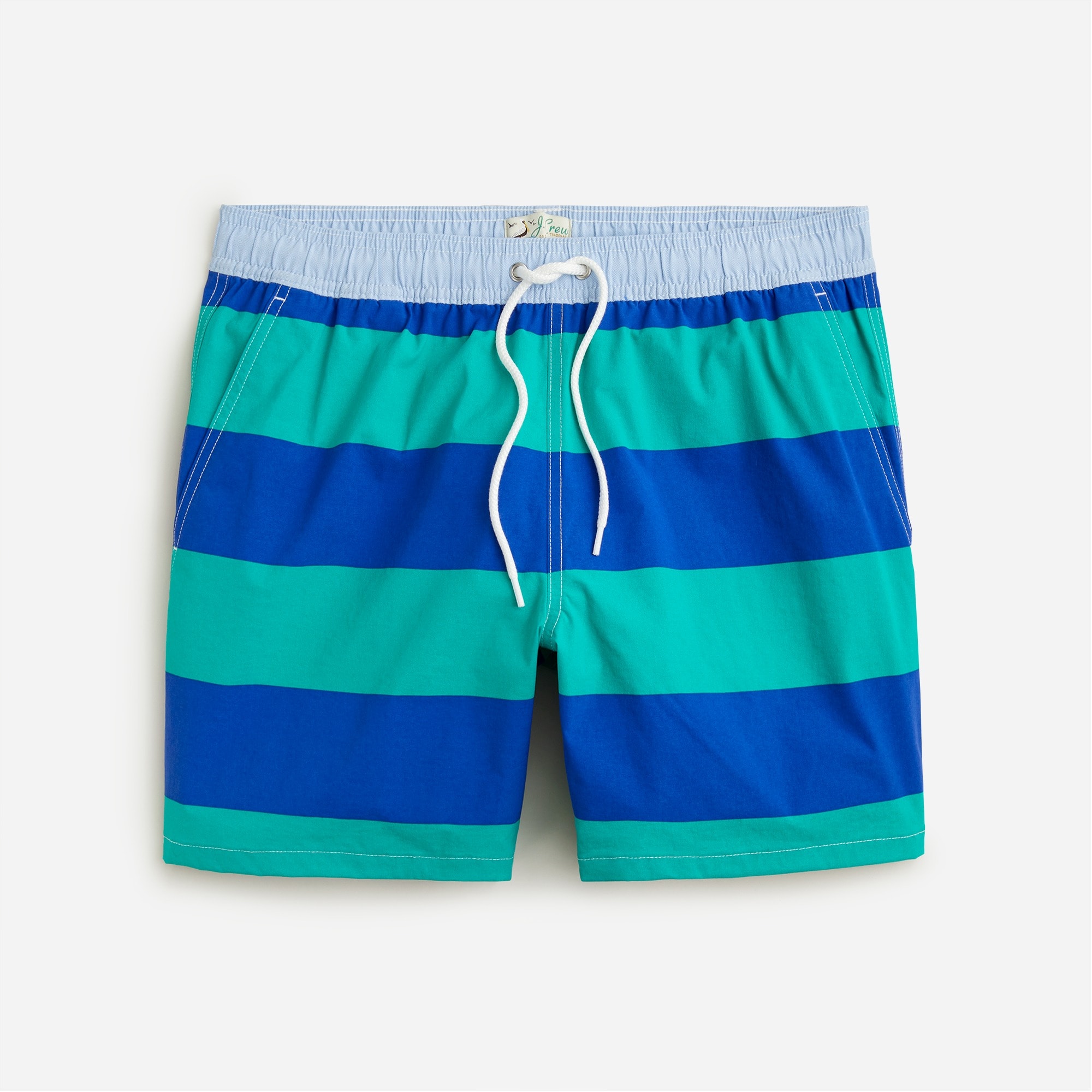 6'' stretch swim trunk in rugby stripe with ECONYL® nylon